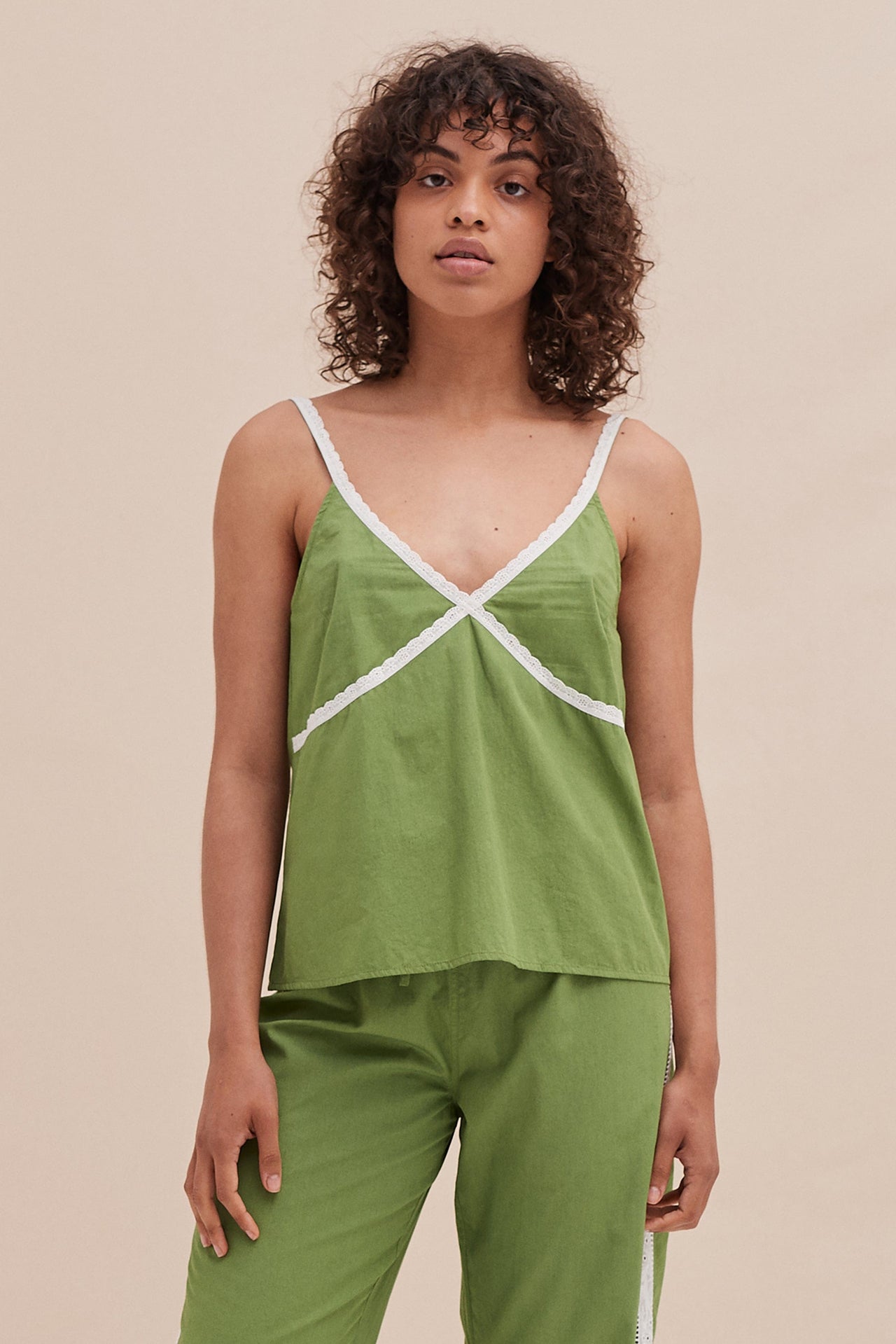 Cami Top Poplin Green