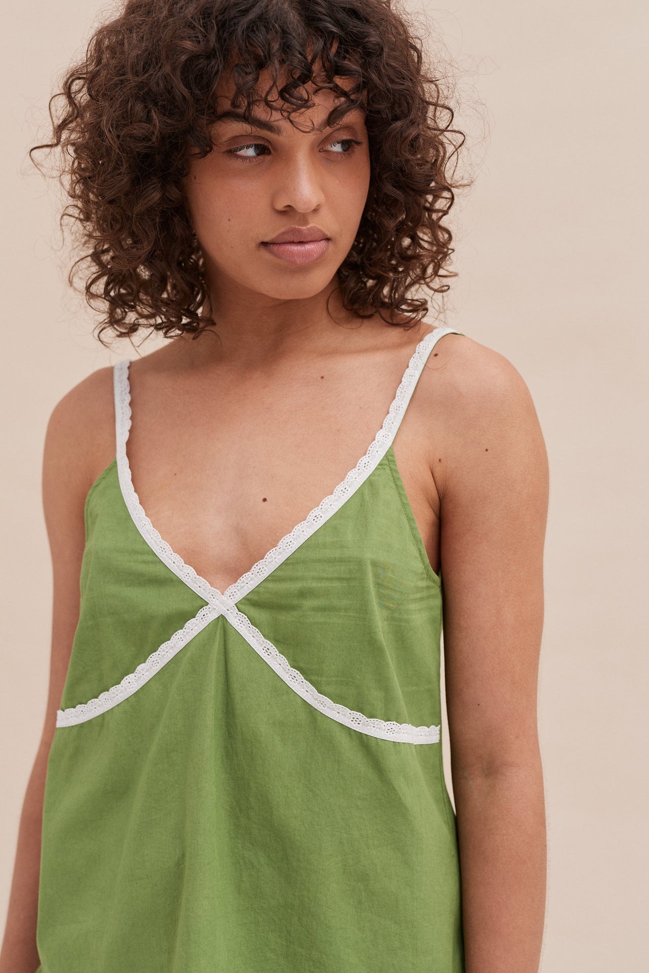 Cami Top Poplin Green