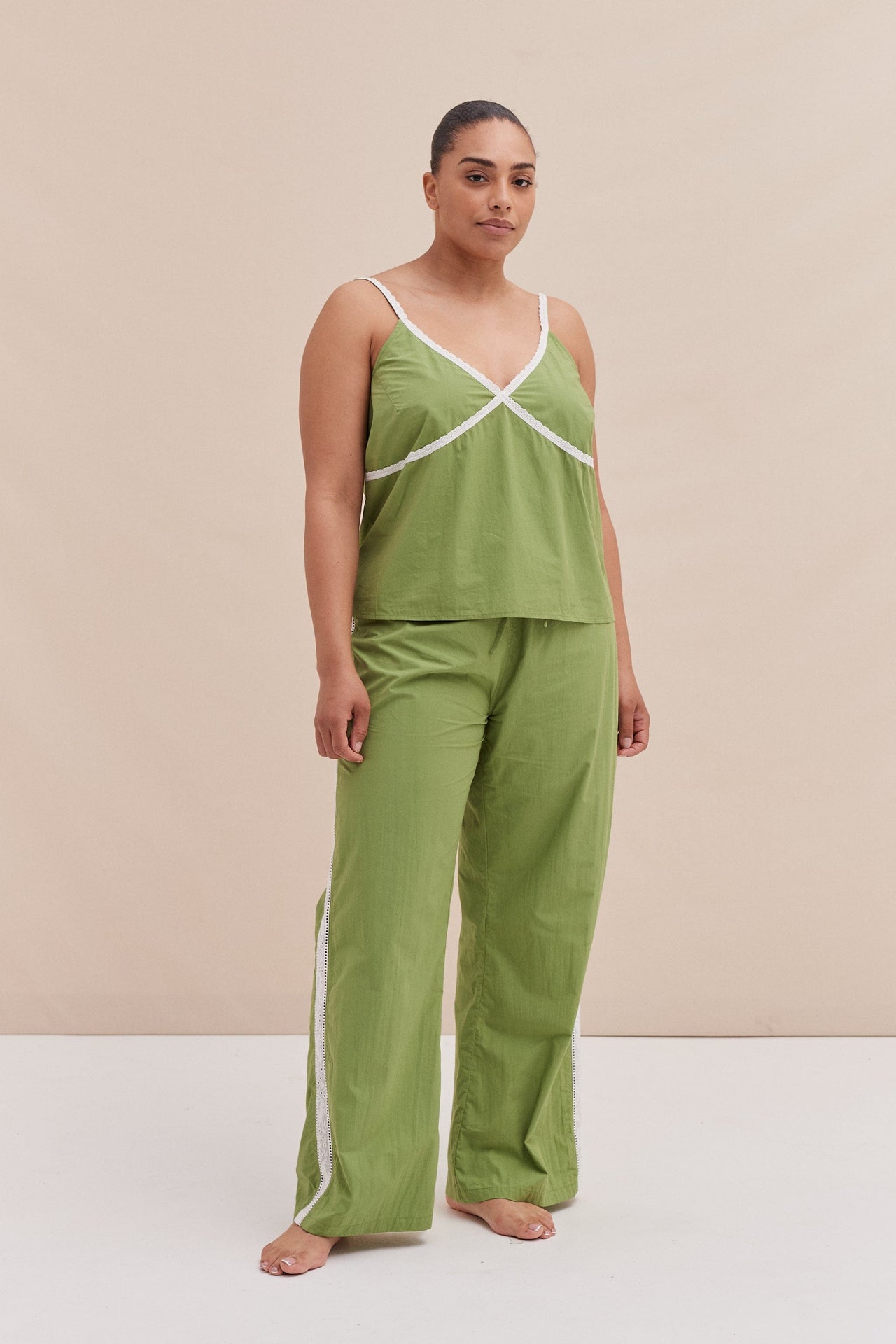 Cami Lounge Set Poplin Green