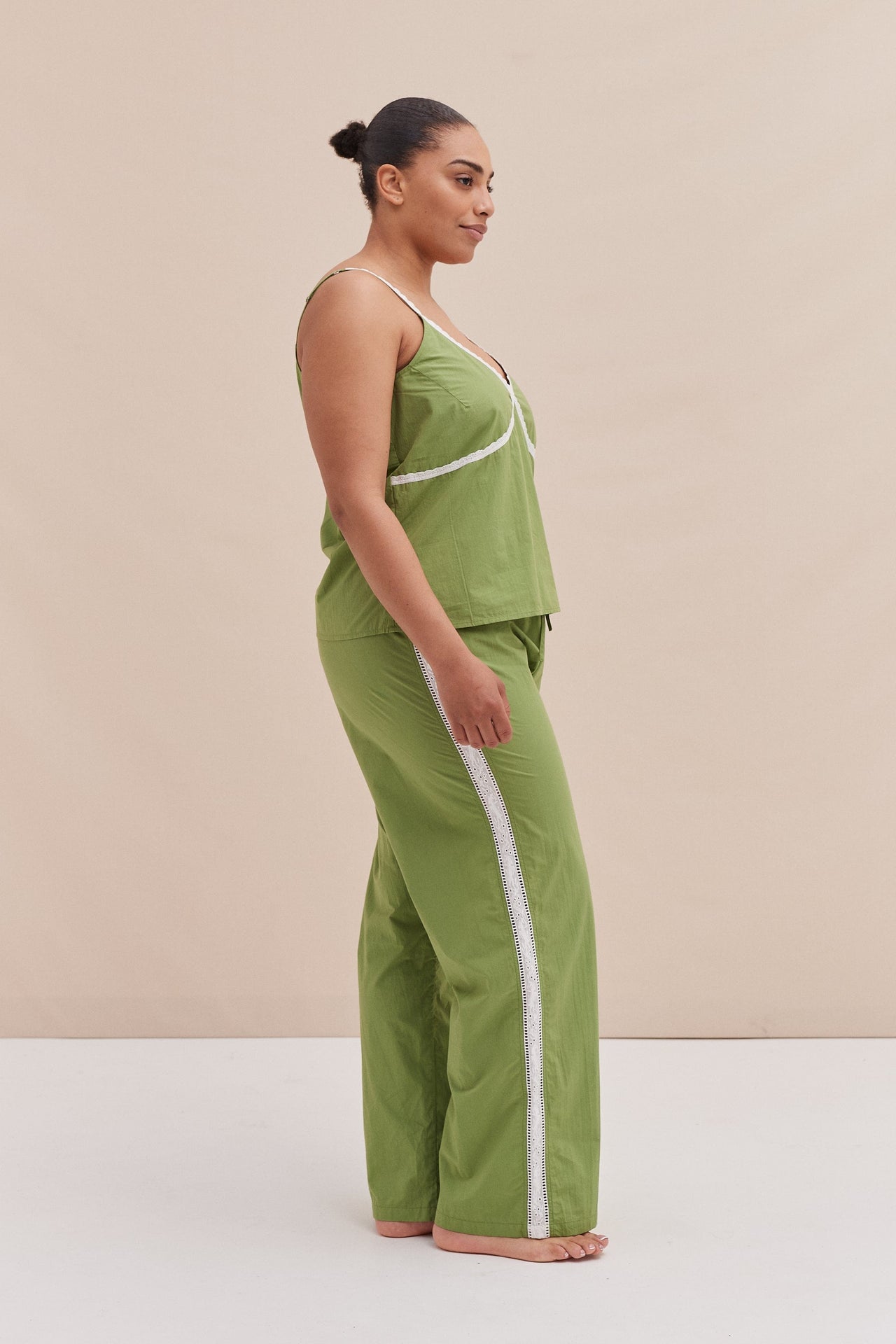 Cami Lounge Set Poplin Green