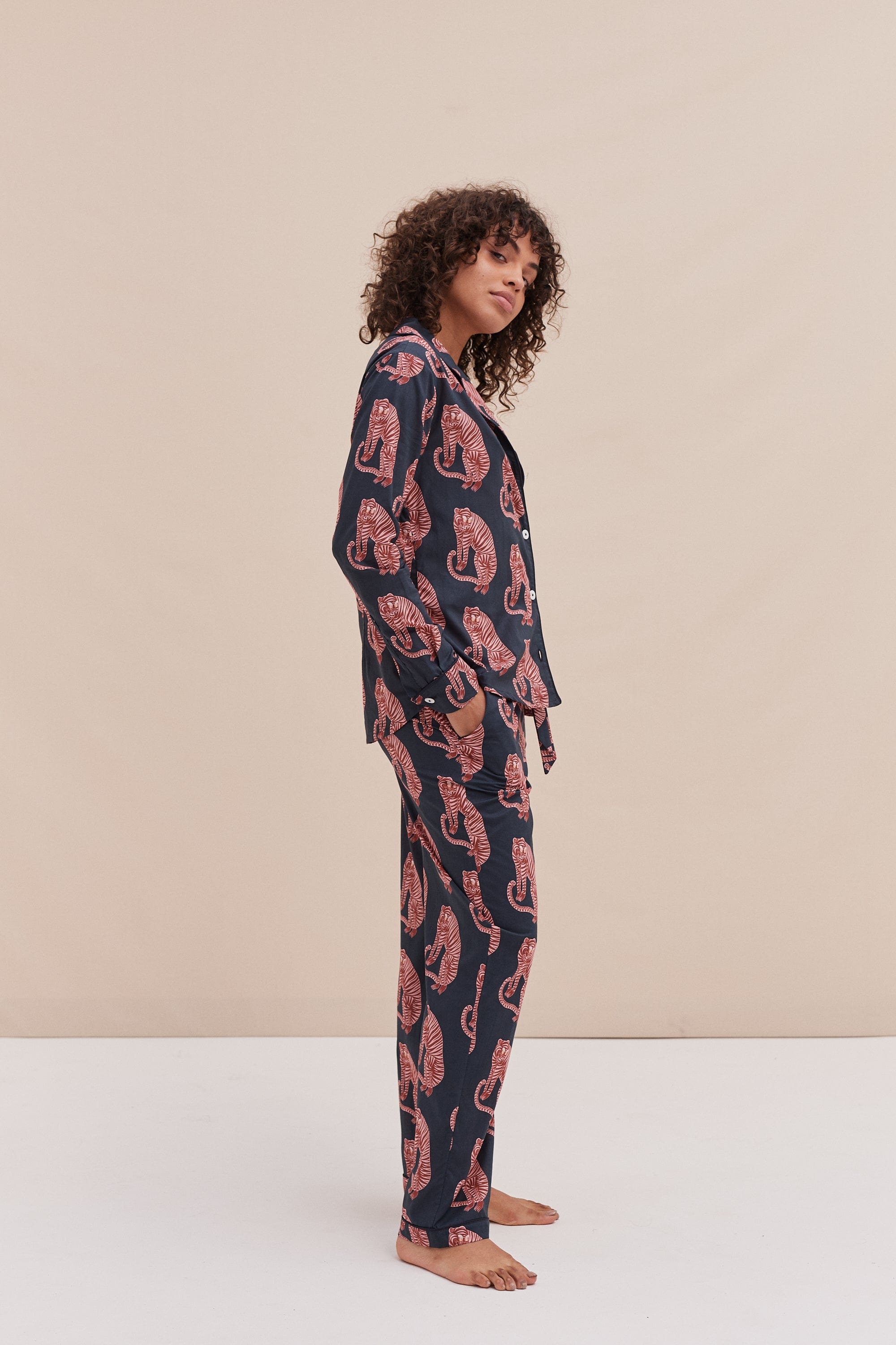 Long Pyjama Set Sansindo Tiger Print Desmond Dempsey