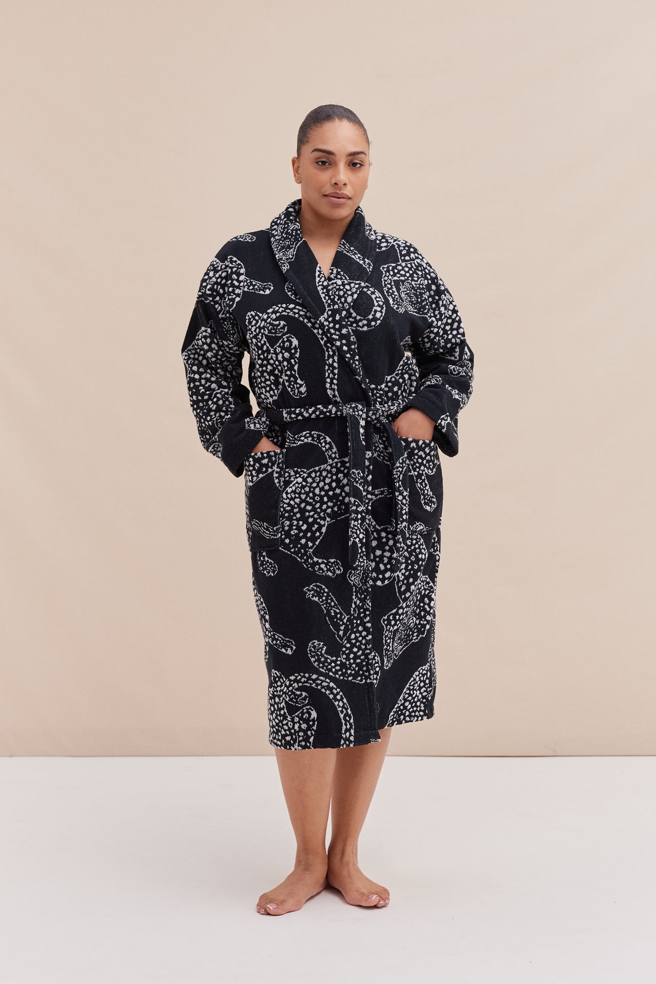 Unisex Towel Robe Jag Print Navy