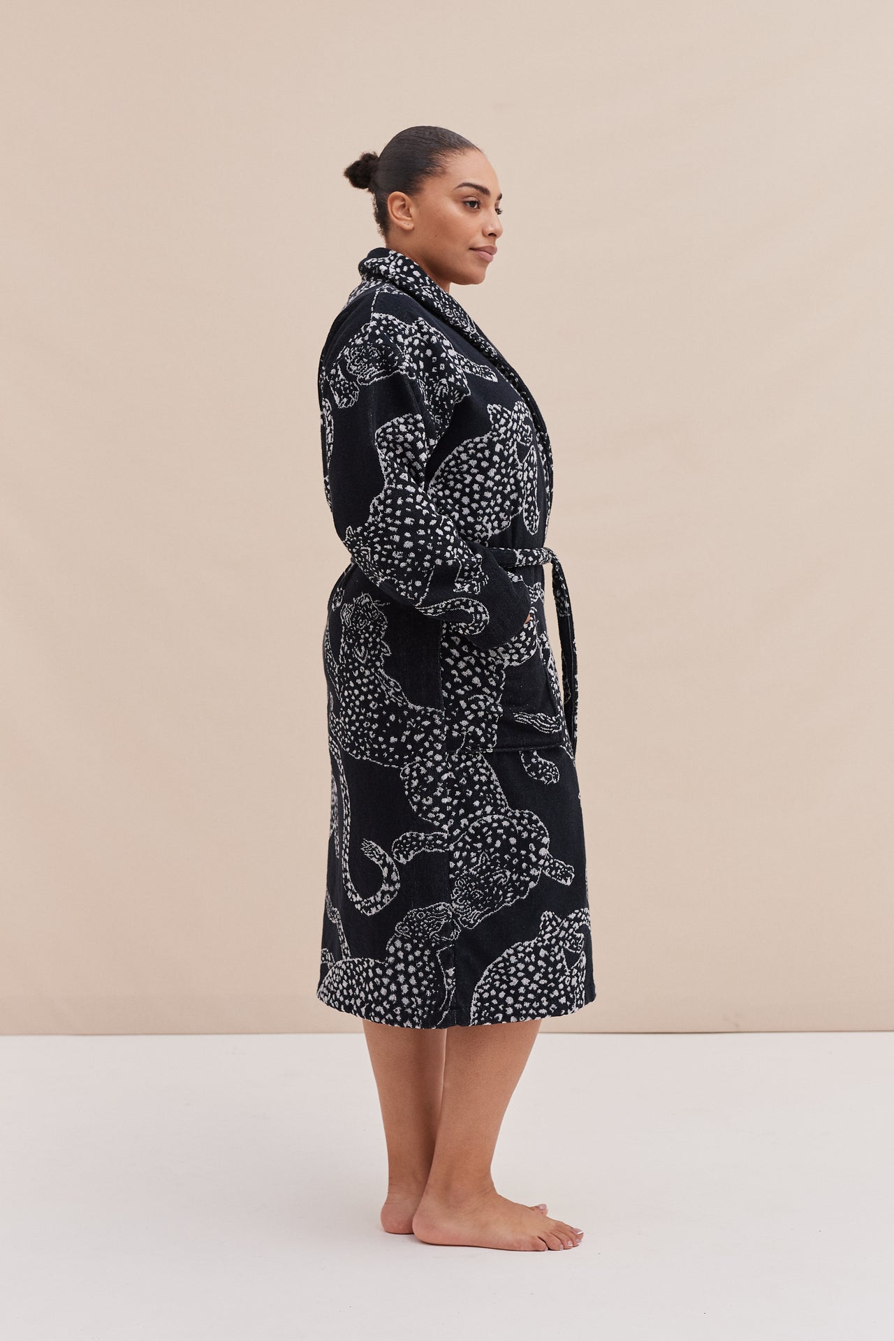 Unisex Towel Robe Jag Print Navy