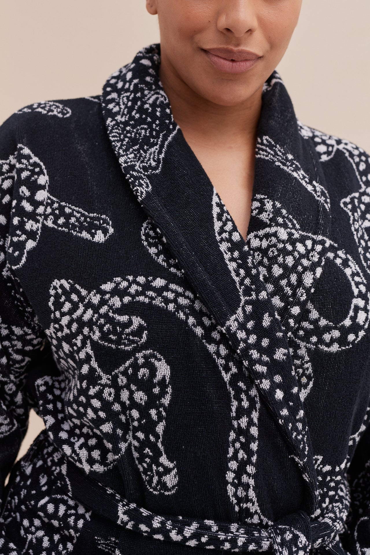 Unisex Towel Robe Jag Print Navy