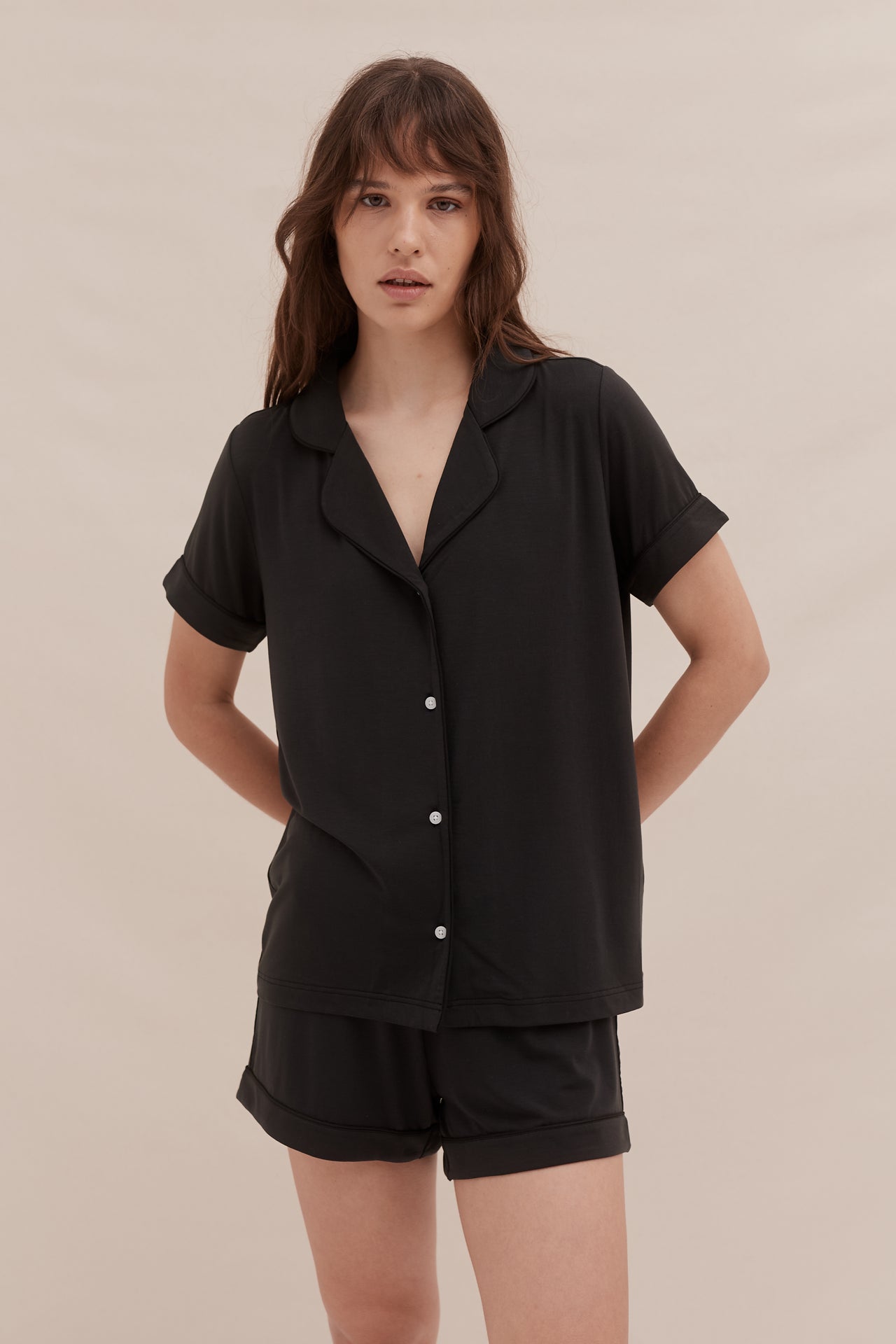 Lyocell Jersey Short Pyjama Set Black