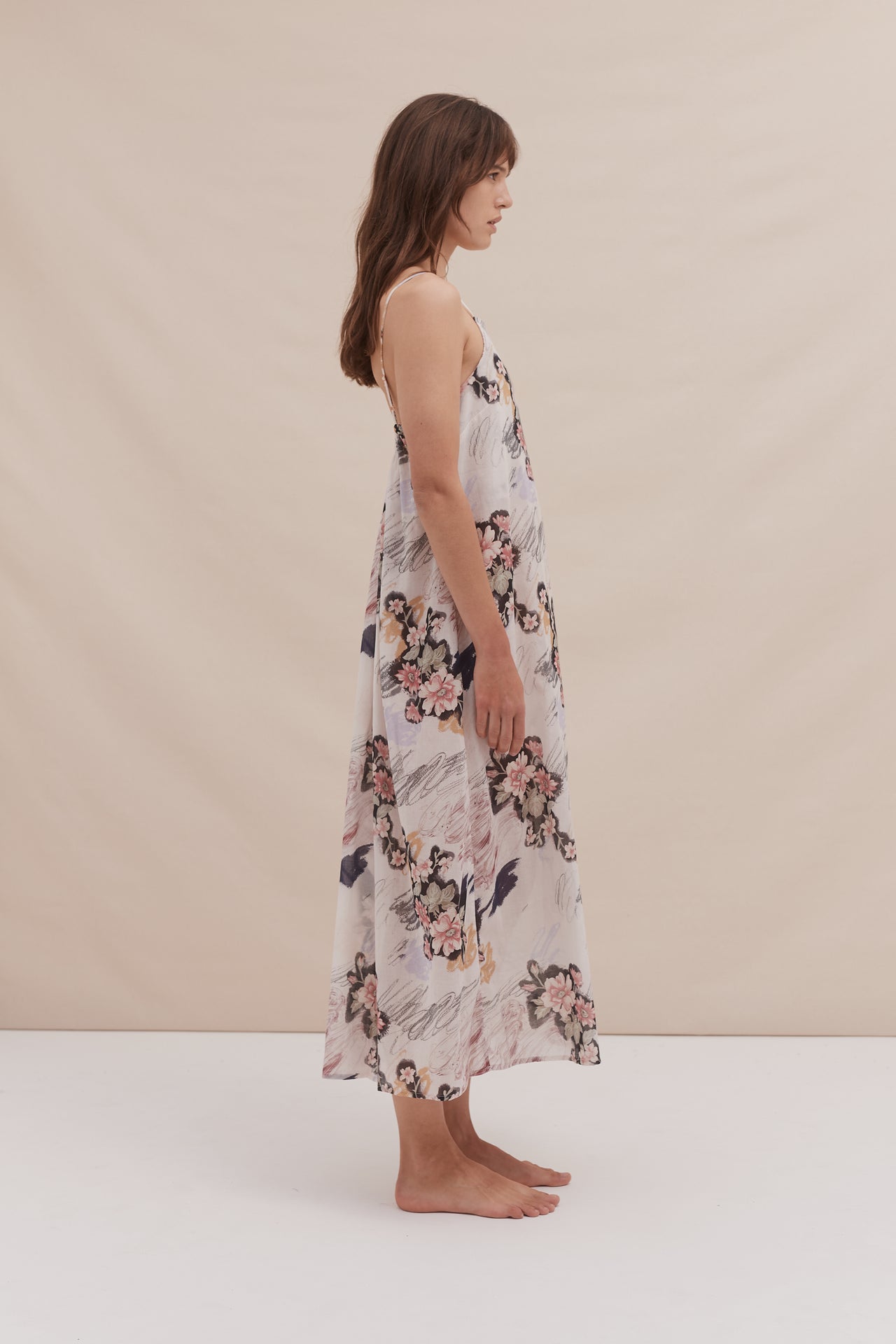 Square Nightie Love Print Chalk