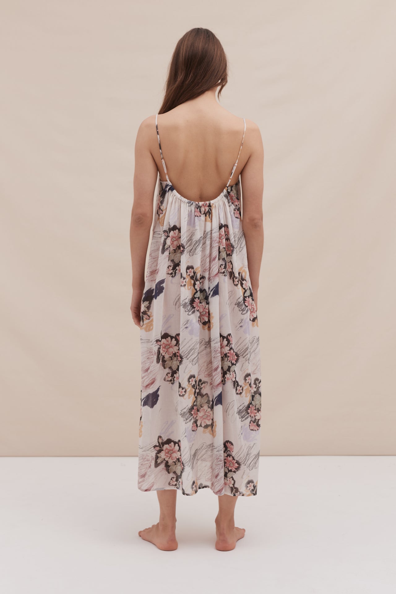 Square Nightie Love Print Chalk