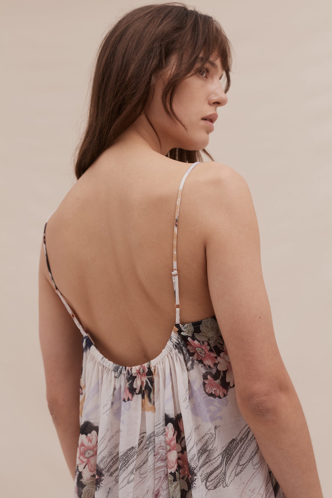 Square Nightie Love Print Chalk