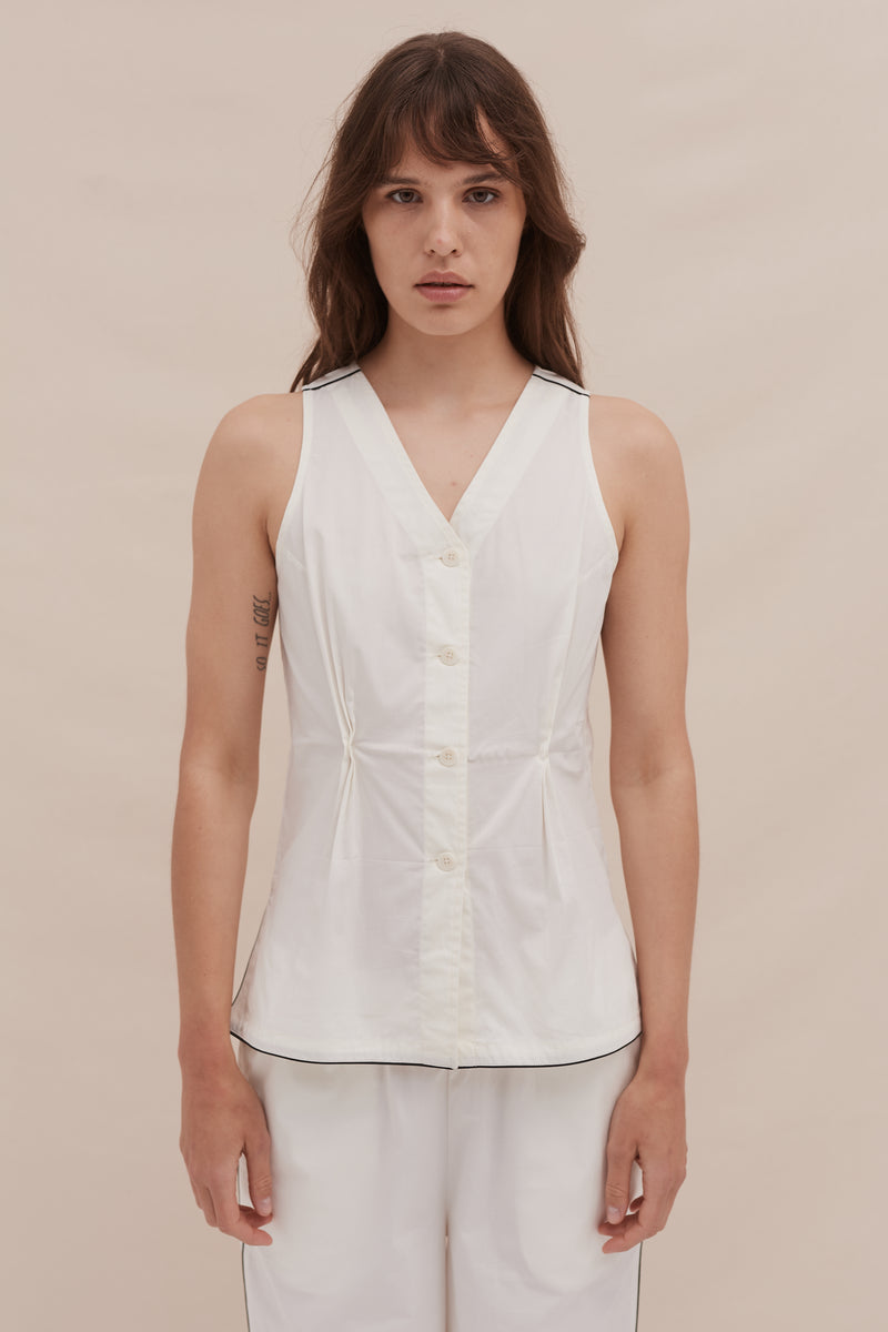 402 Vest Cami Cream