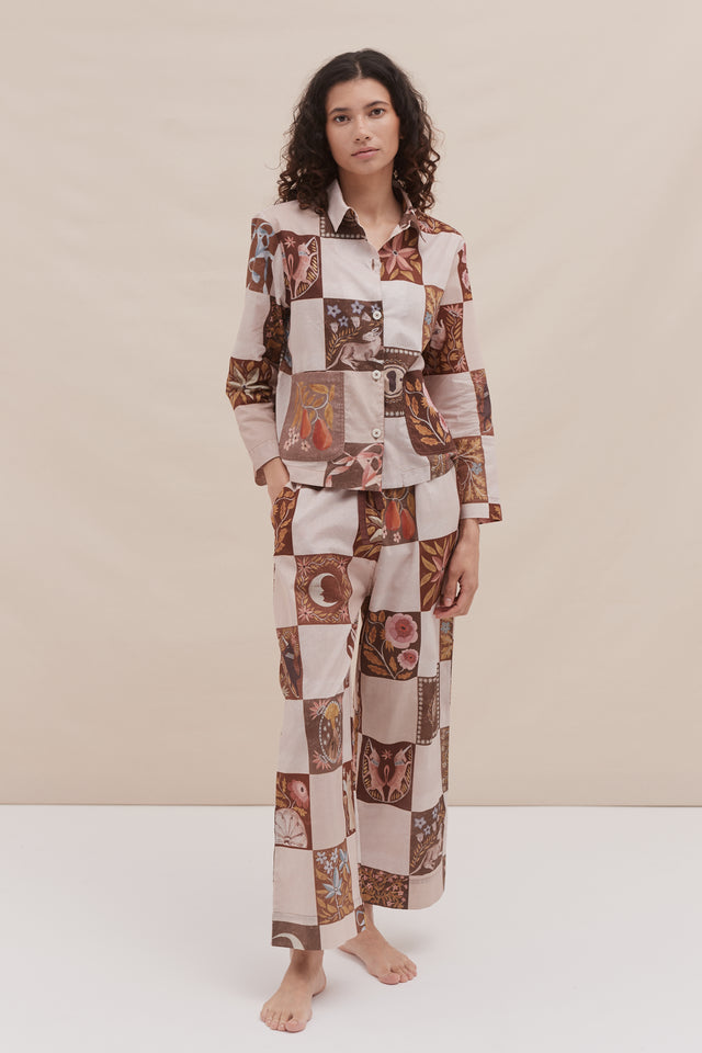 Pocket Set Idle Hands Check Mocha/Pink