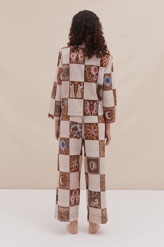 Pocket Set Idle Hands Check Mocha/Pink