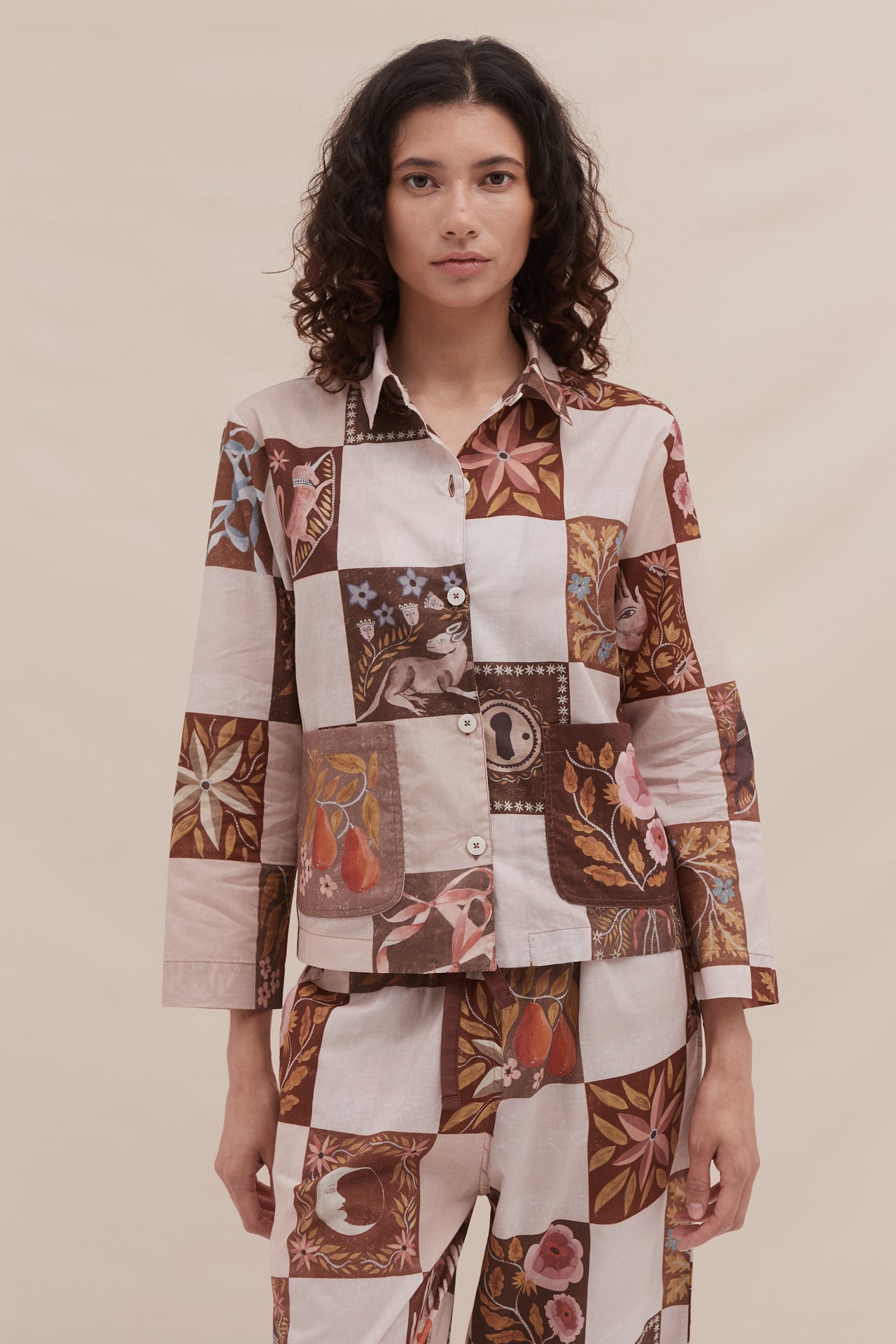 Pocket Set Idle Hands Check Mocha/Pink