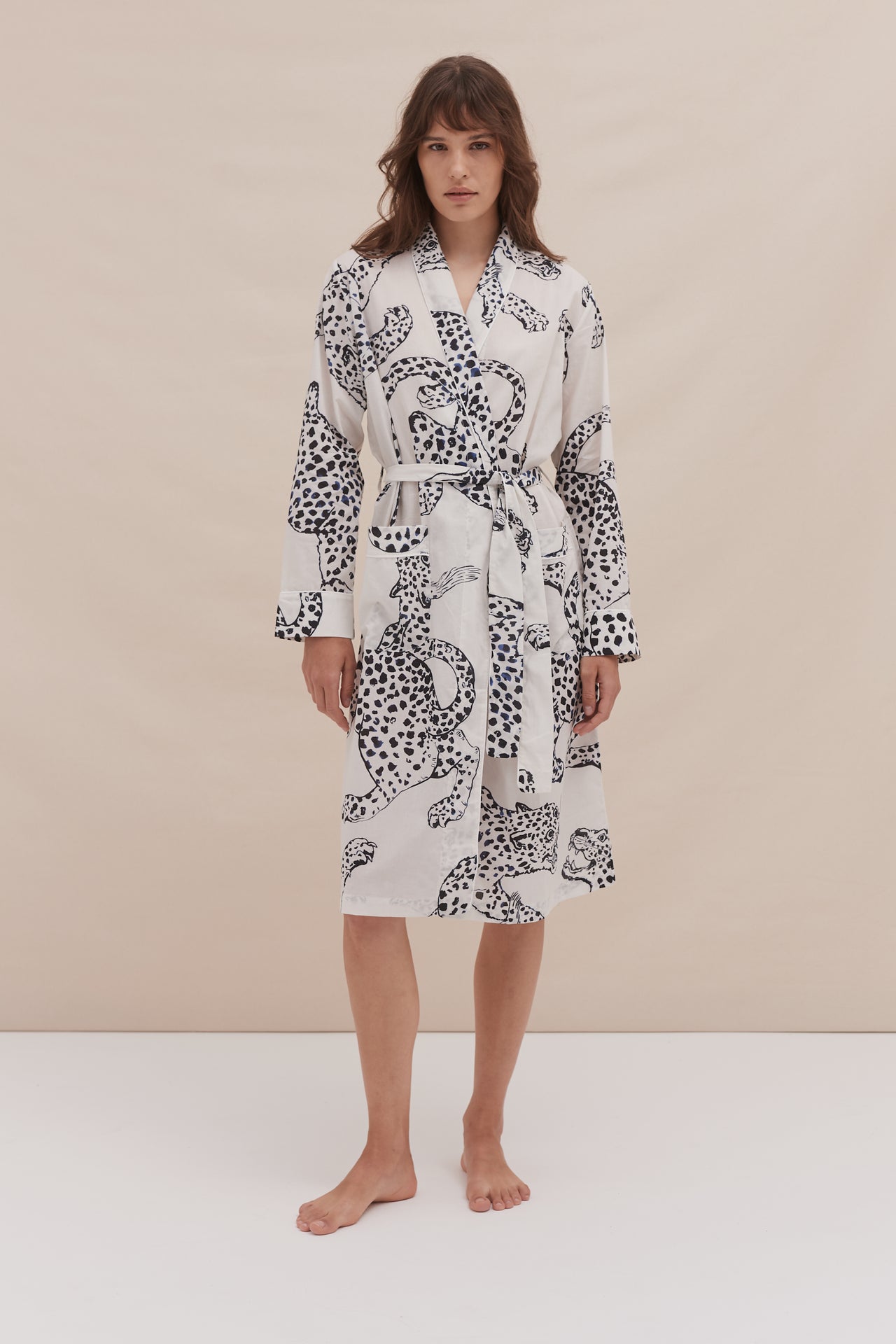 Women's Robe The Jag Print Cream