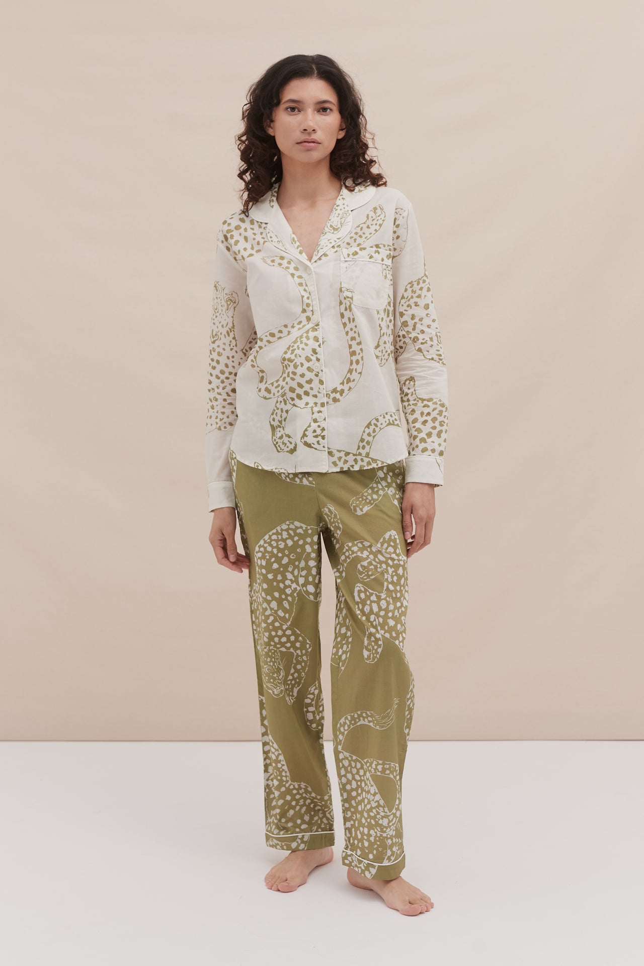 Long Pyjama Set The Jag Print Sage