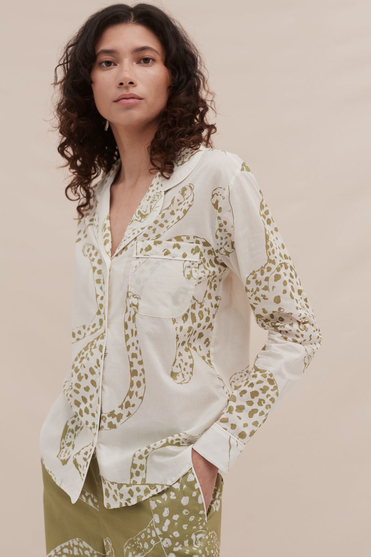 Long Pyjama Set The Jag Print Sage