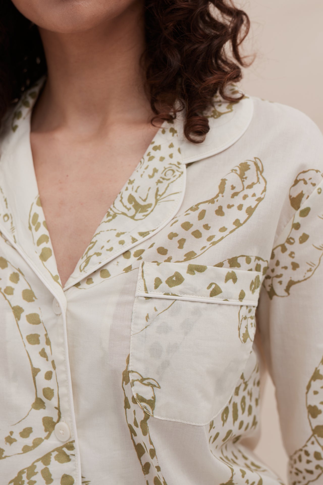 Long Pyjama Set The Jag Print Sage