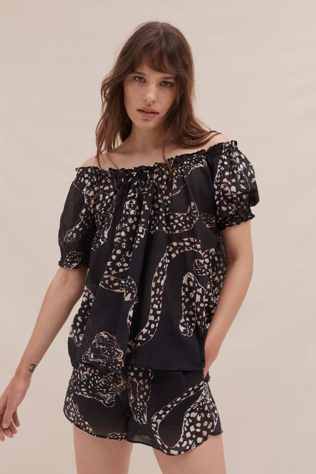 Light & Easy Short Set The Jag Print Navy
