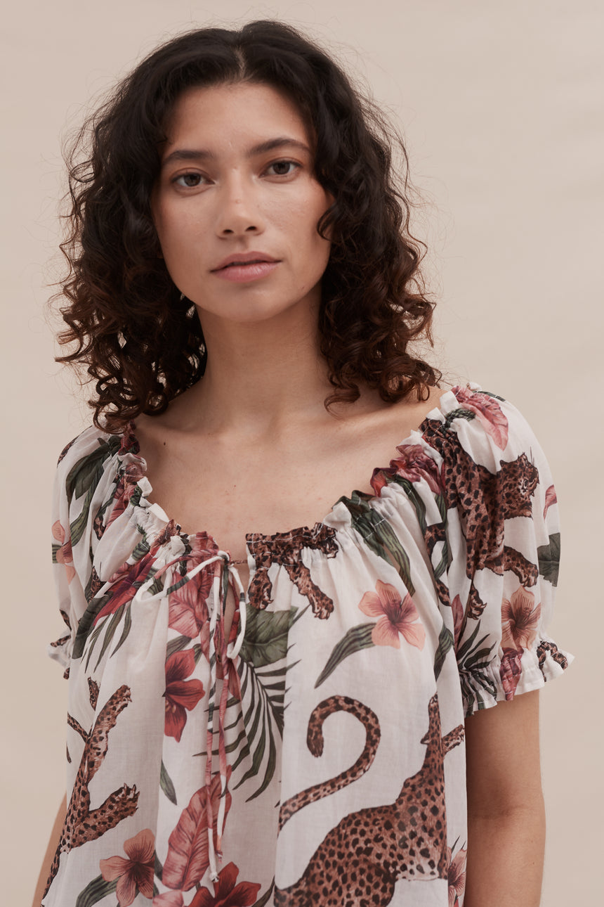 Light &amp; Easy Short Set Soleia Leopard Print Cream