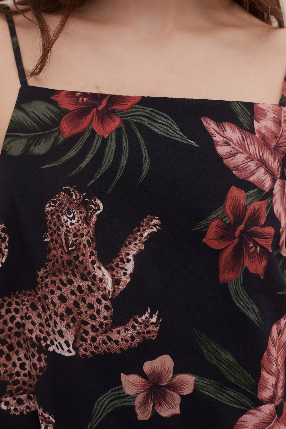 Square Nightie Soleia Leopard Print Multi