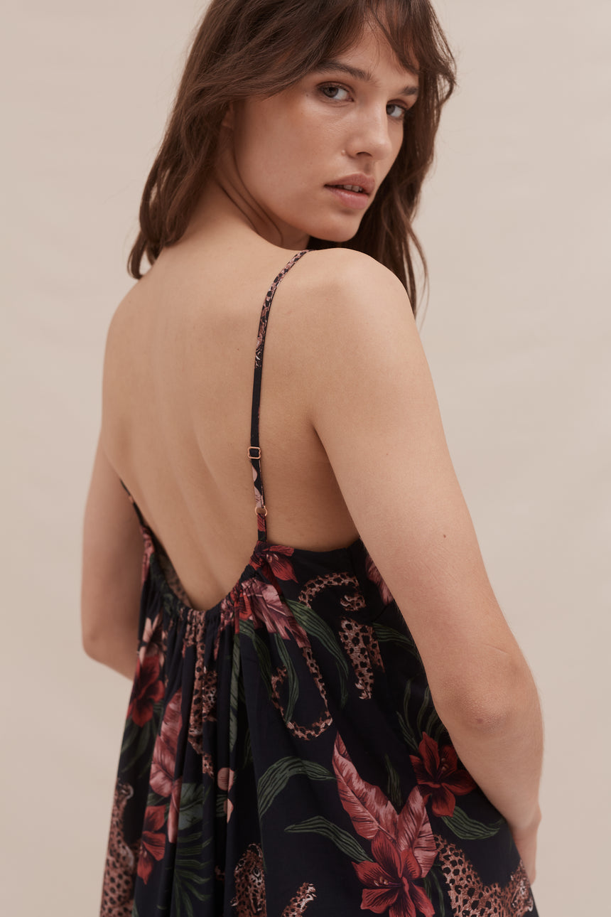 Square Nightie Soleia Leopard Print Multi