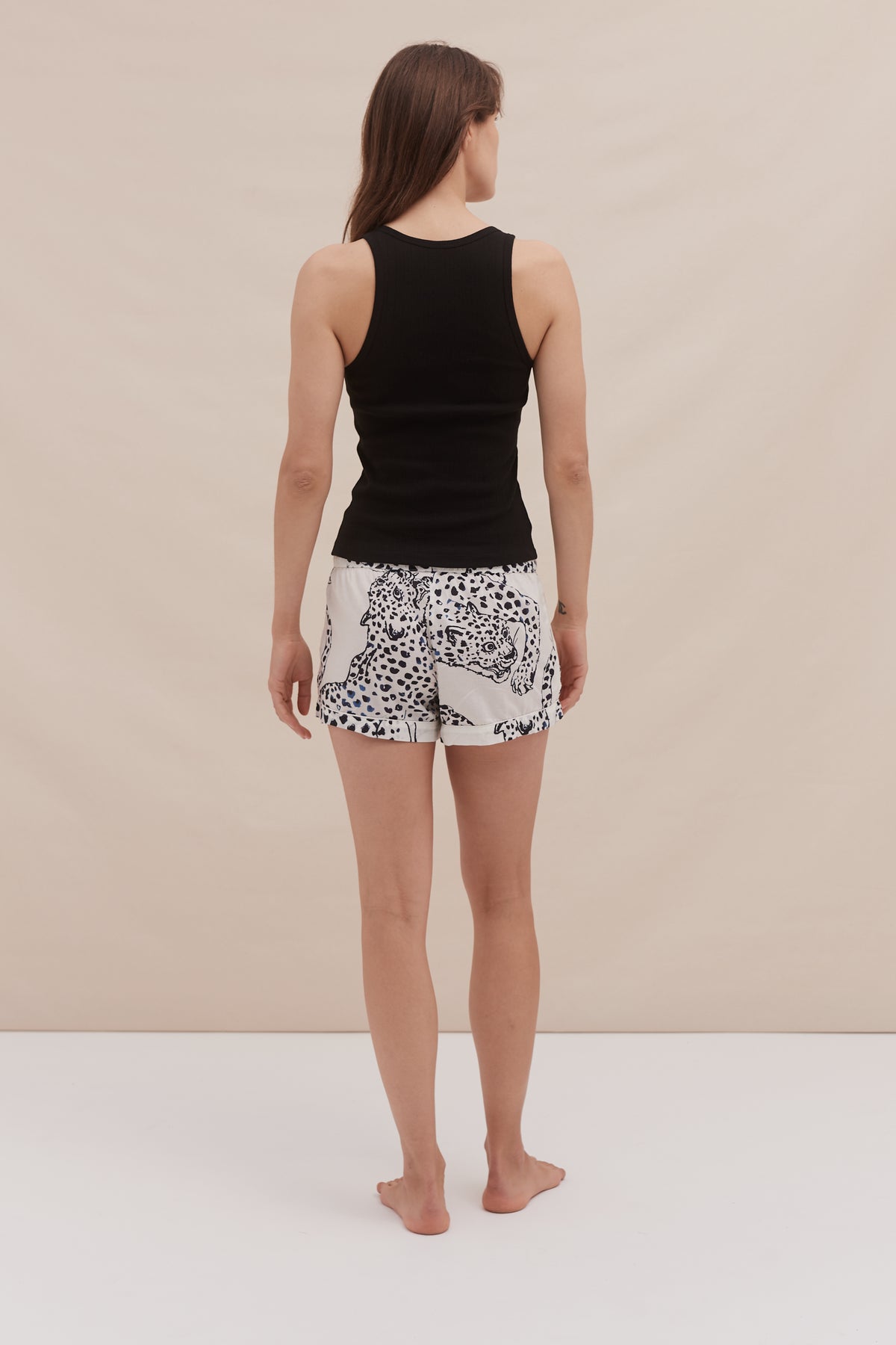 Tank Top & Shorts Set Black/The Jag Print Cream