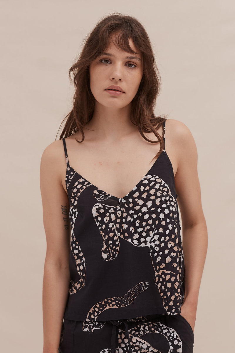 Cami Top The Jag Print Navy