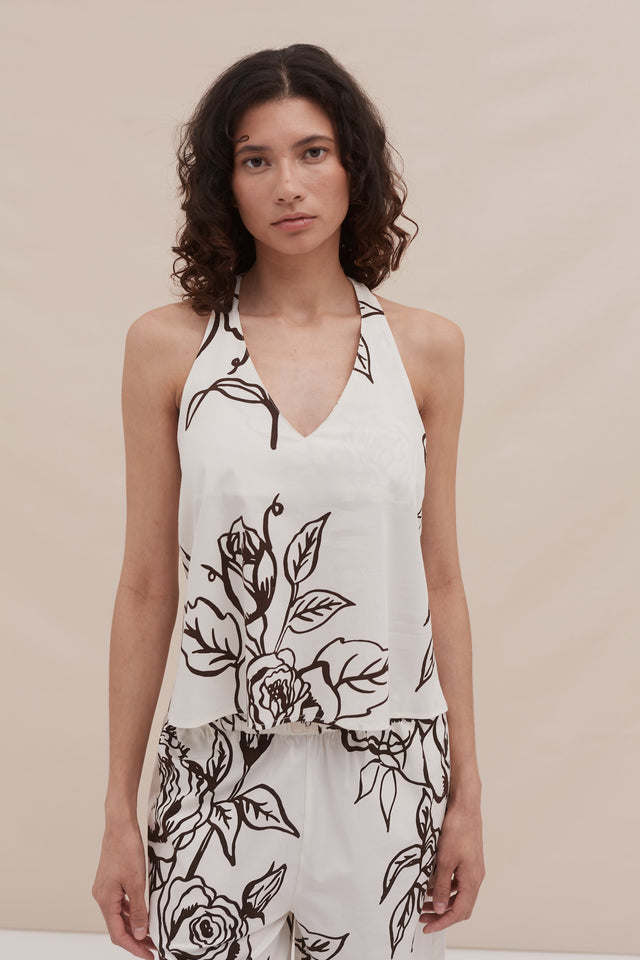402 Swing Cami Rose Cream Brown
