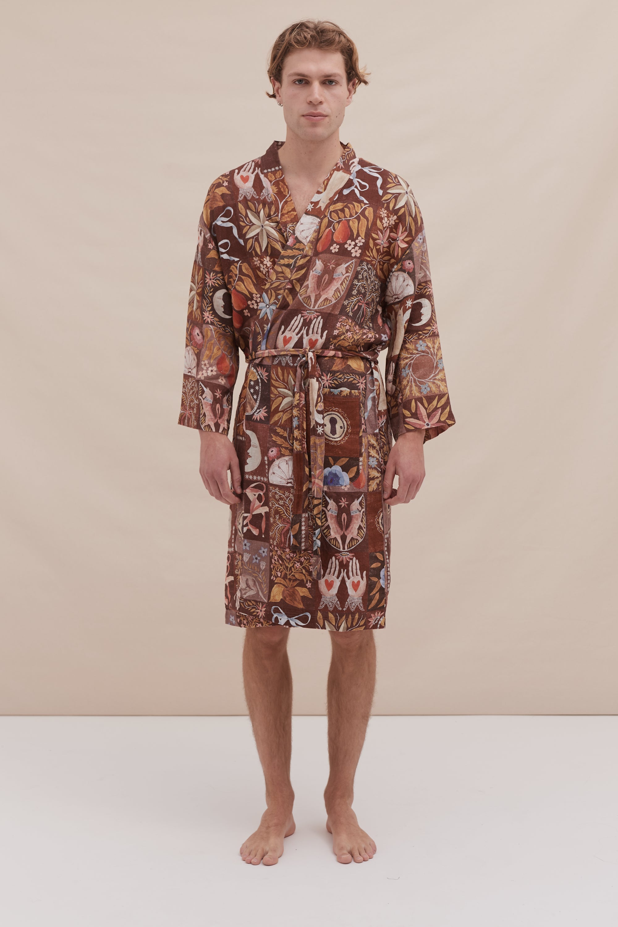 Wrap Robe Idle Hands Mocha Linen