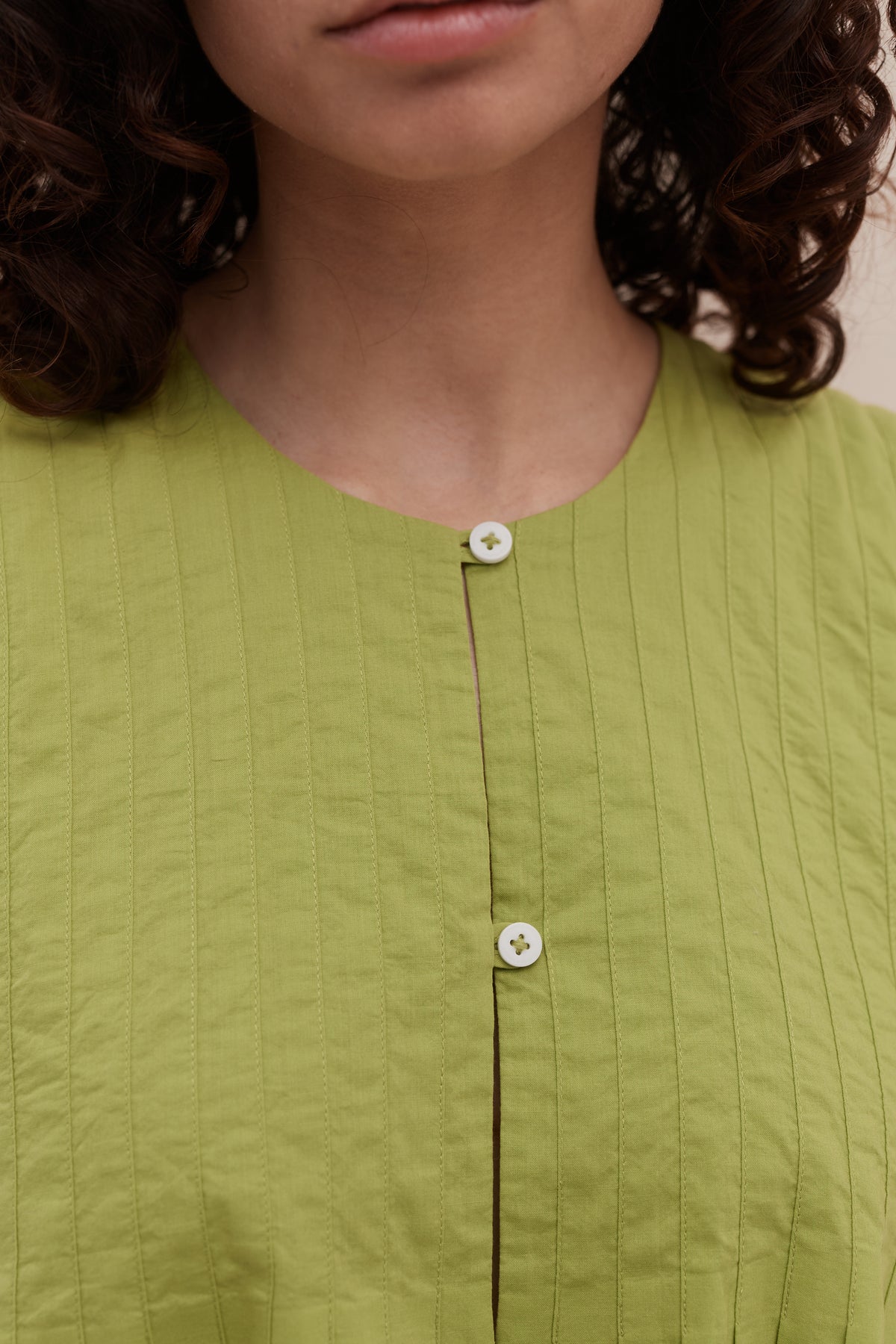 Pleated Cami and Pocket Trousers Set Plain/Grand Hibiscus Print Cocoa/Lime