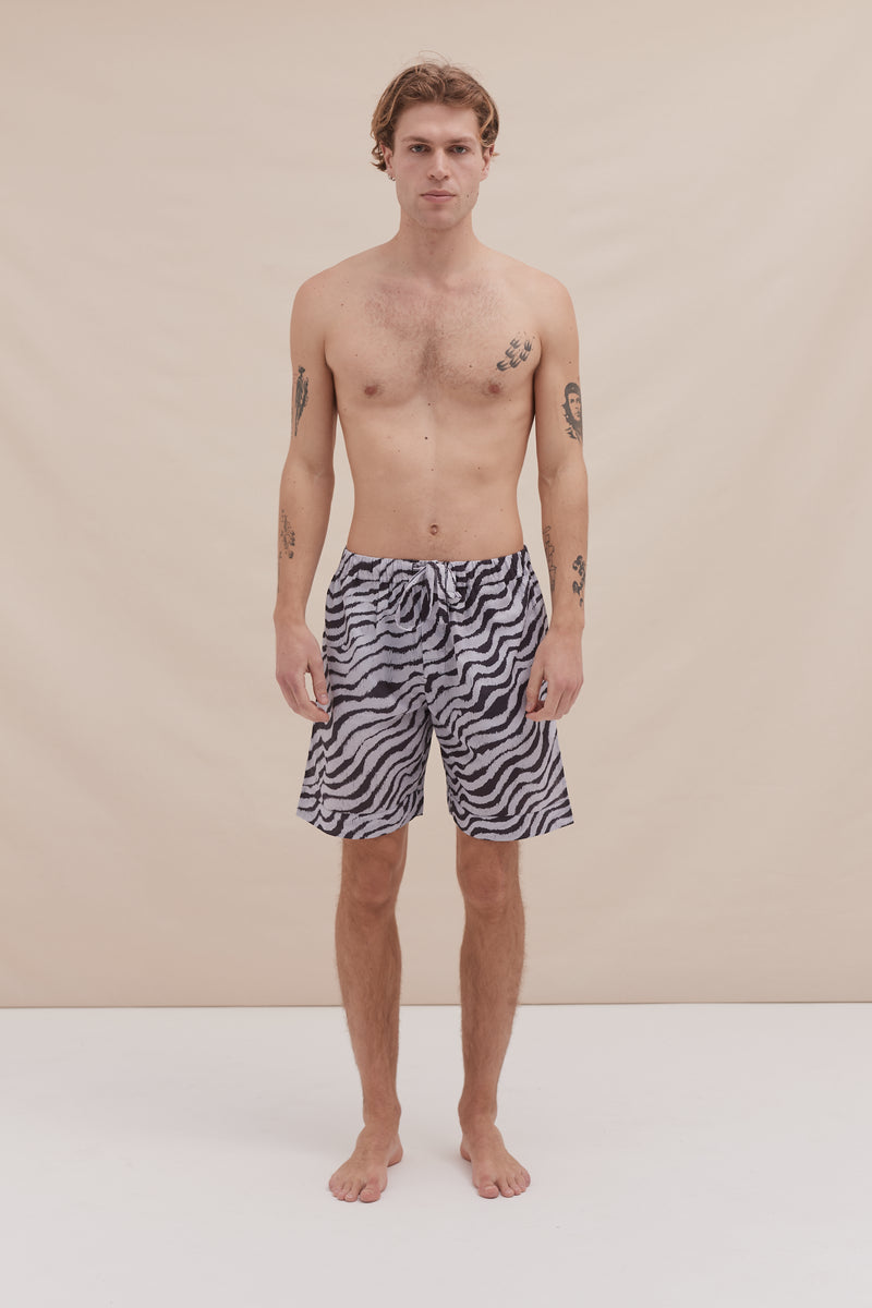 Men’s Pyjama Shorts Tide Print Blue