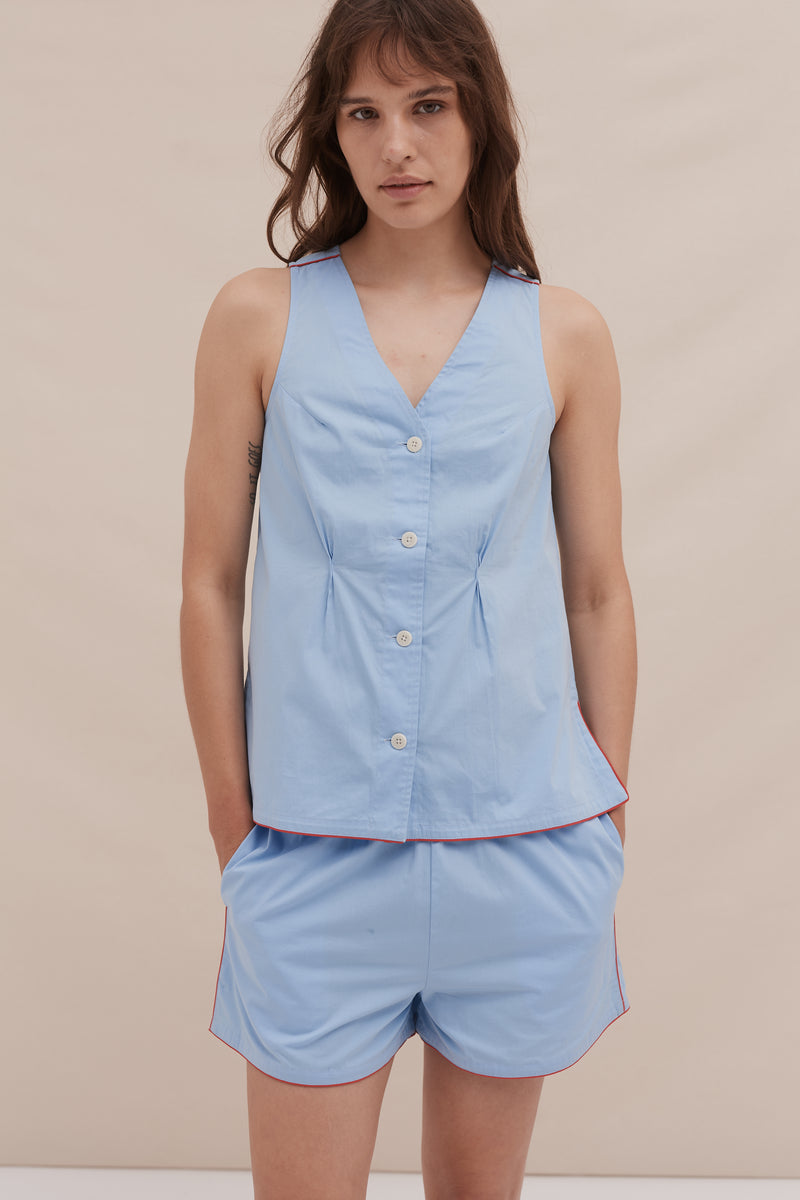 402 Vest Cami Blue