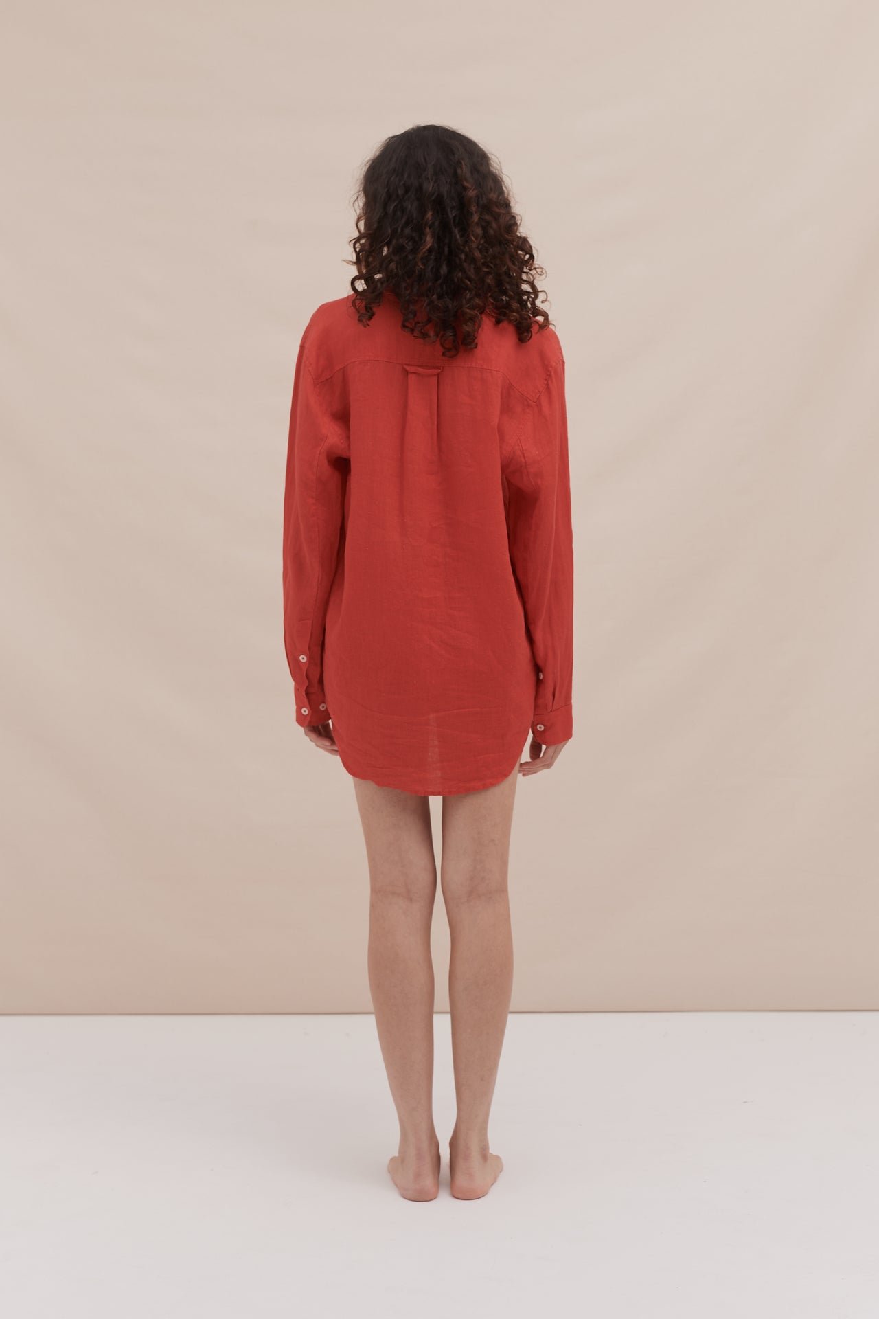 Lounge Shirt Red Linen