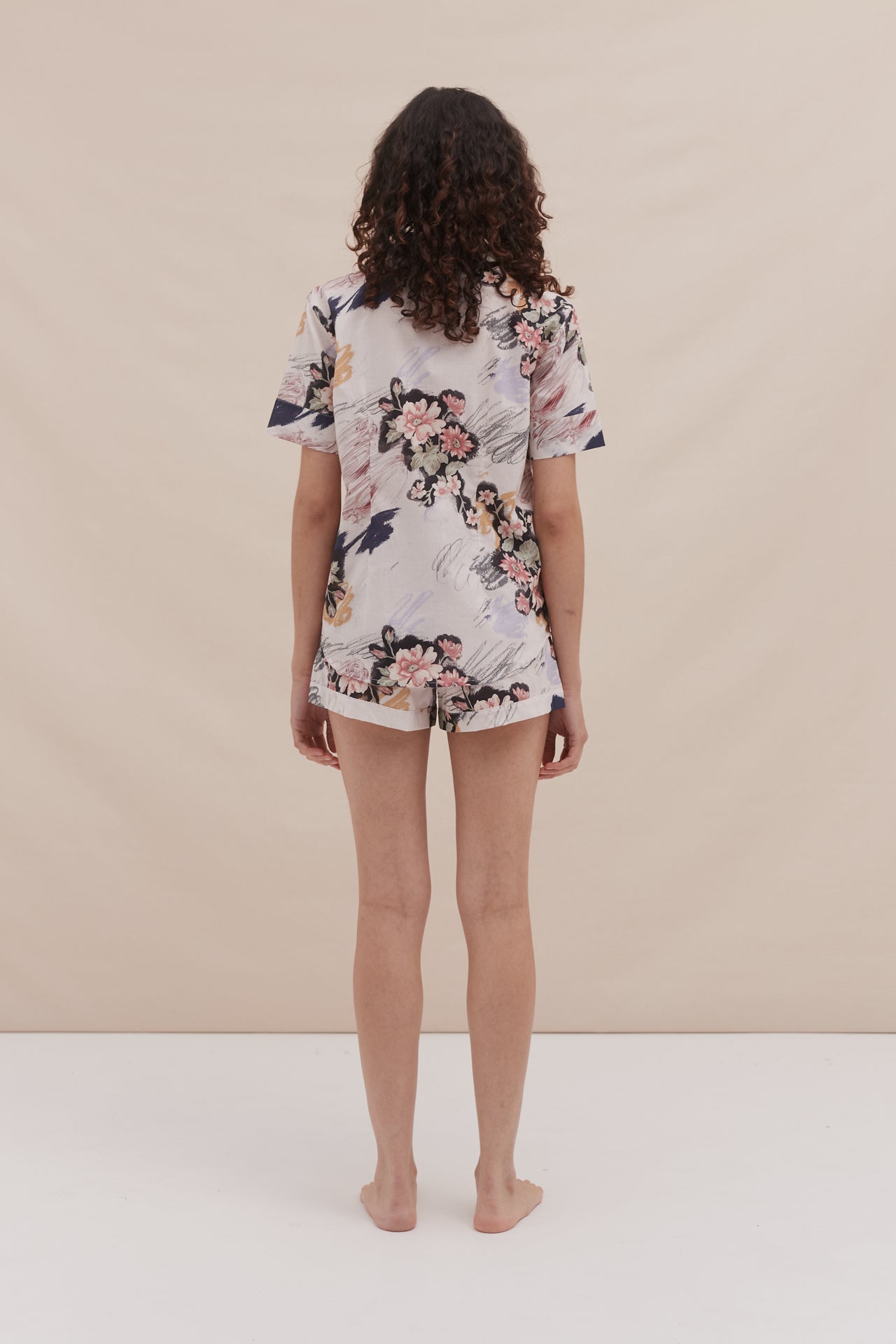 Short Pyjama Set Love Print Chalk