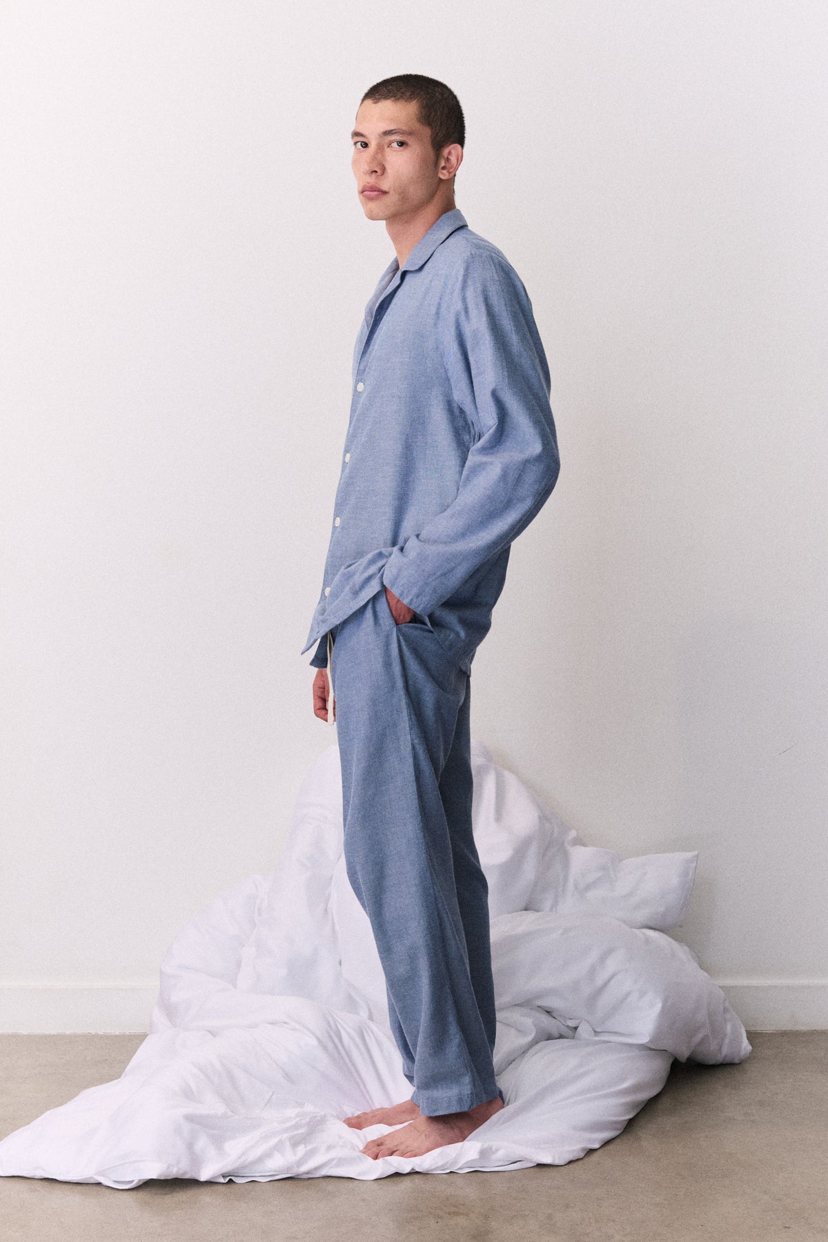 Mens 402 Long Set Chambray Blue