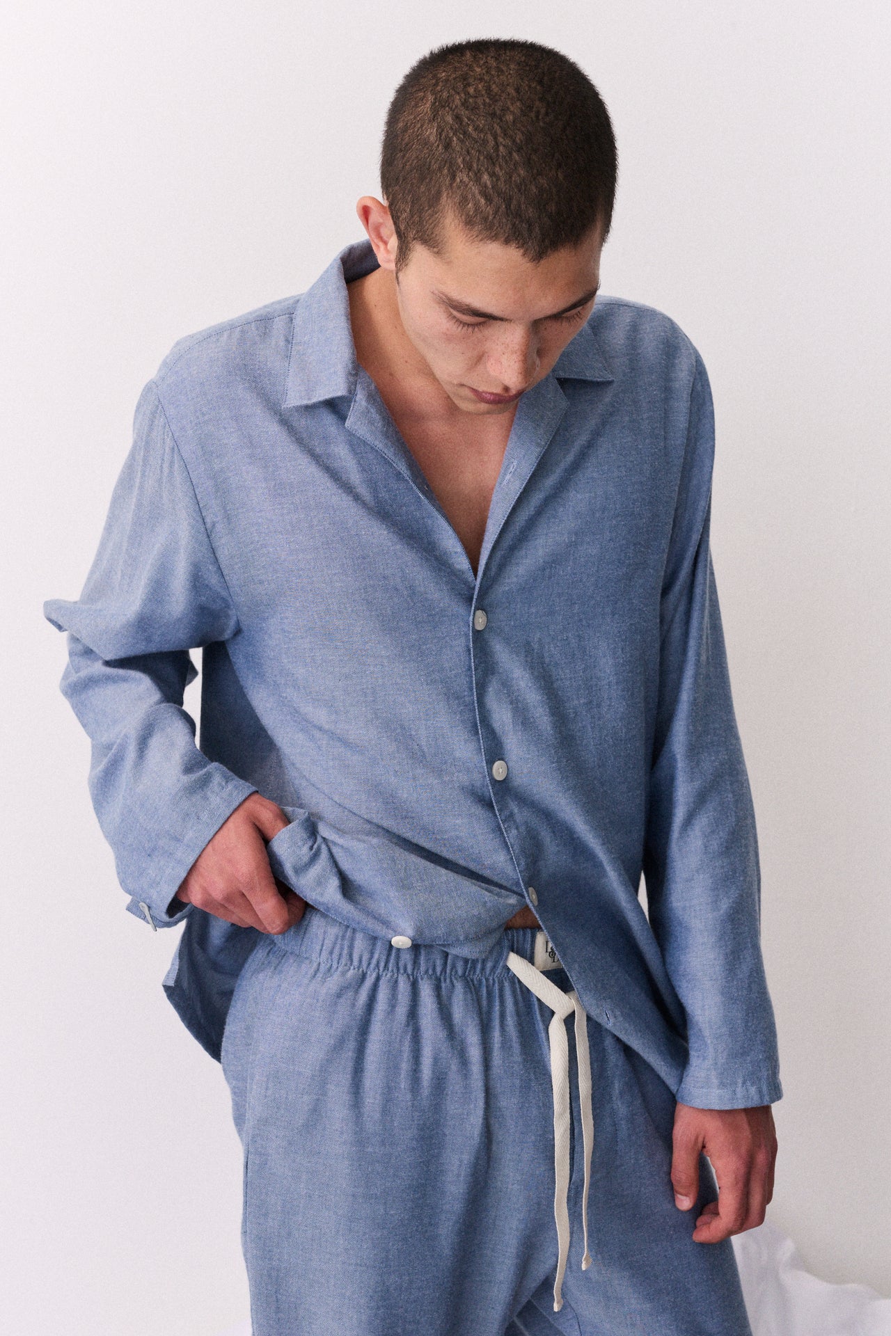 Mens 402 Long Set Chambray Blue