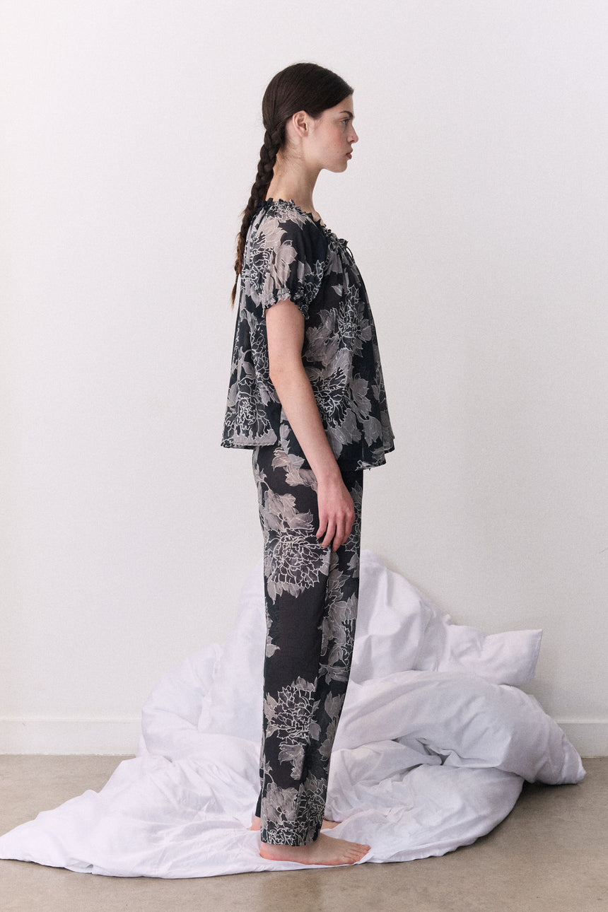 Light &amp; Easy Short Sleeve &amp; Trouser Set Peony Navy