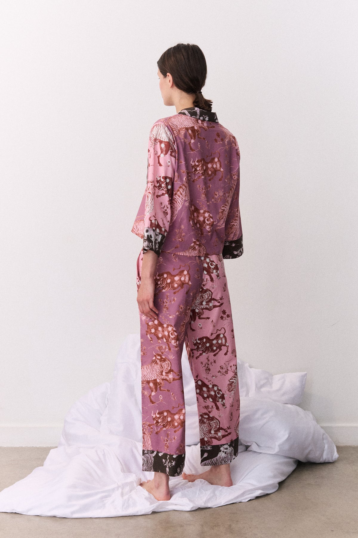 Boxy Shirt & Wide Leg Set Thunderheart Chestnut/Pink/Chocolate