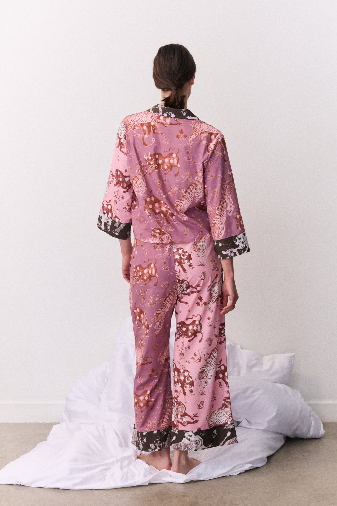 Boxy Shirt & Wide Leg Set Thunderheart Chestnut/Pink/Chocolate