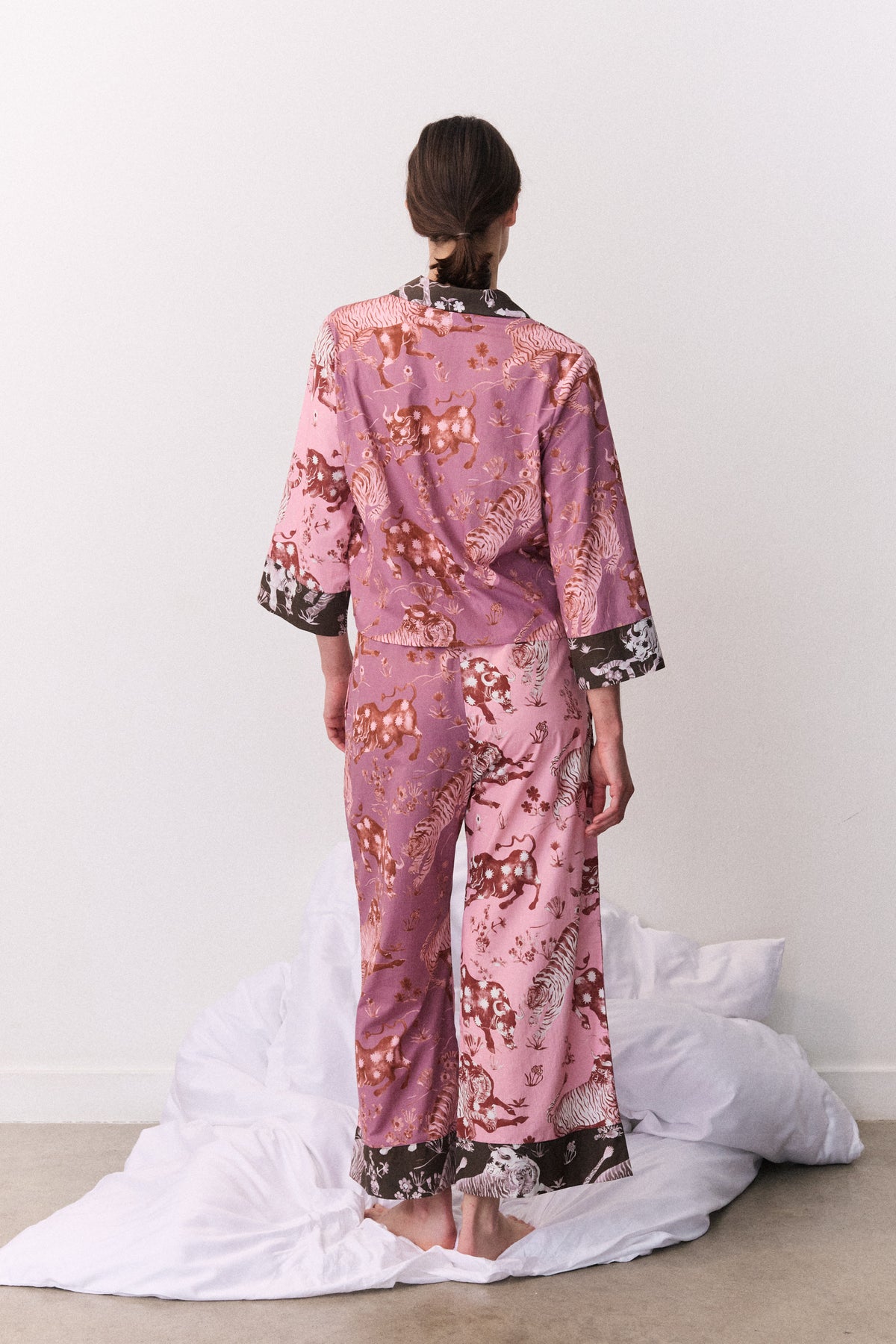 Boxy Shirt & Wide Leg Set Thunderheart Chestnut/Pink/Chocolate