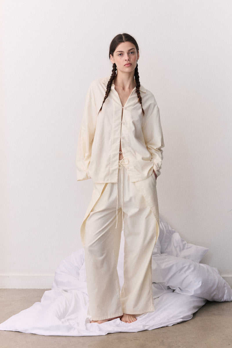 Oversized Long Set Brushed Cotton Cream