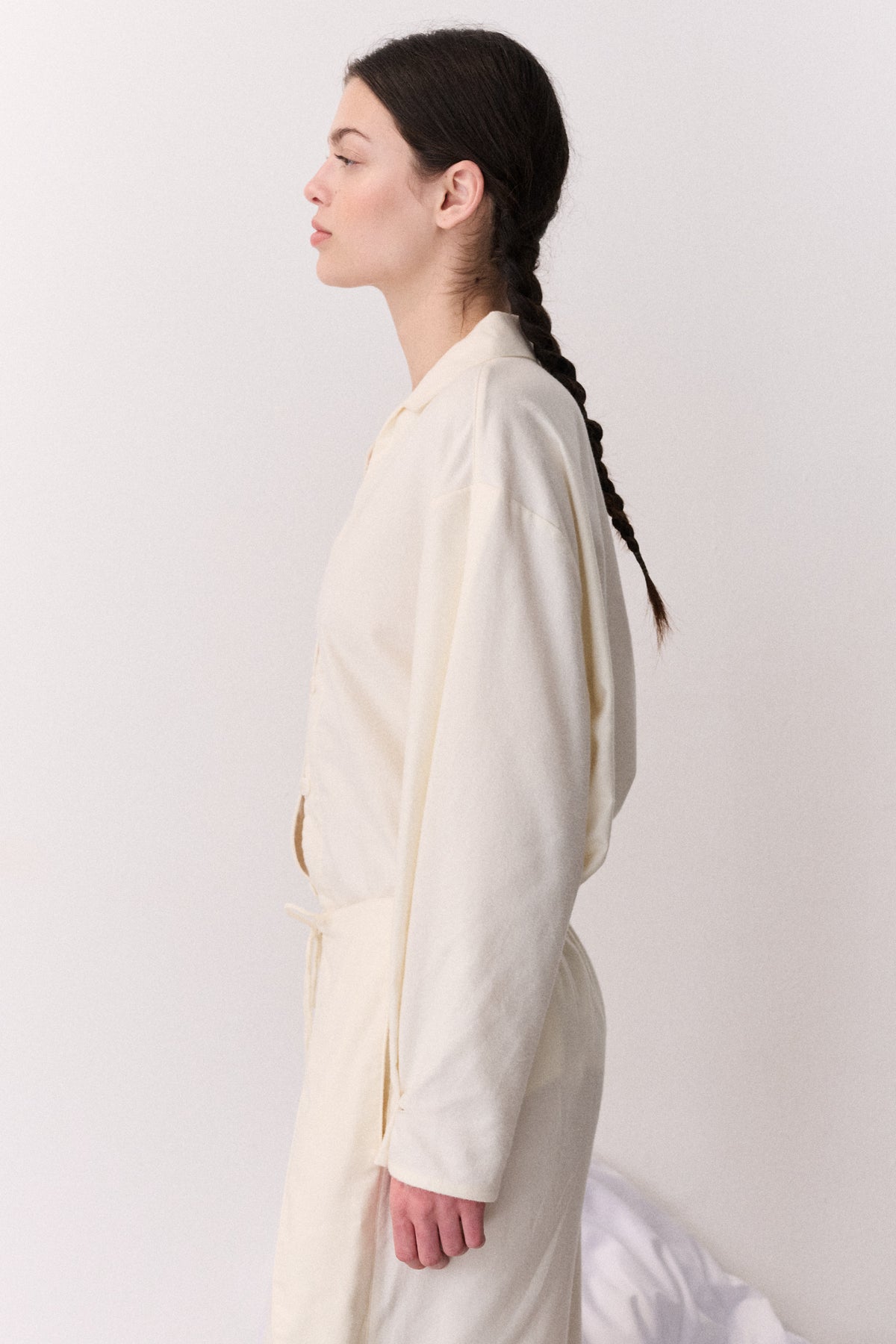 Oversized Long Set Brushed Cotton Cream