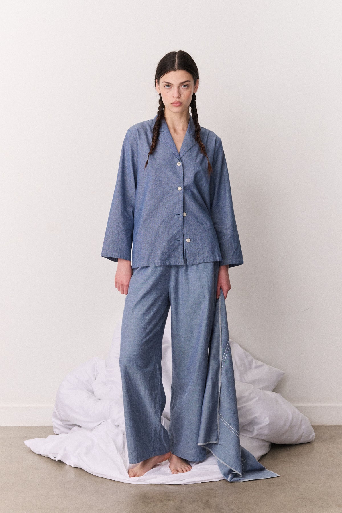 Womens 402 Long Set Chambray Blue