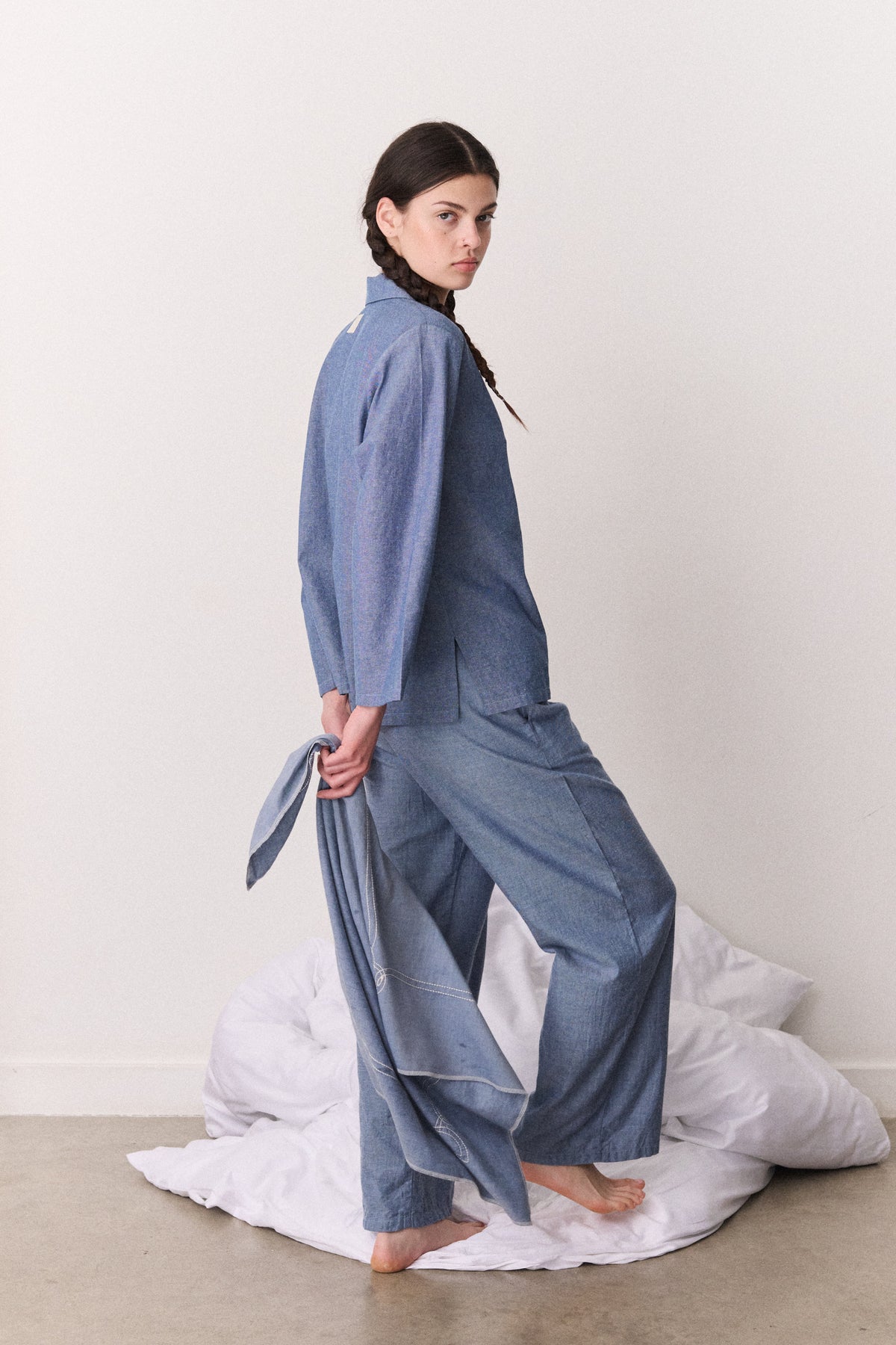 Womens 402 Long Set Chambray Blue