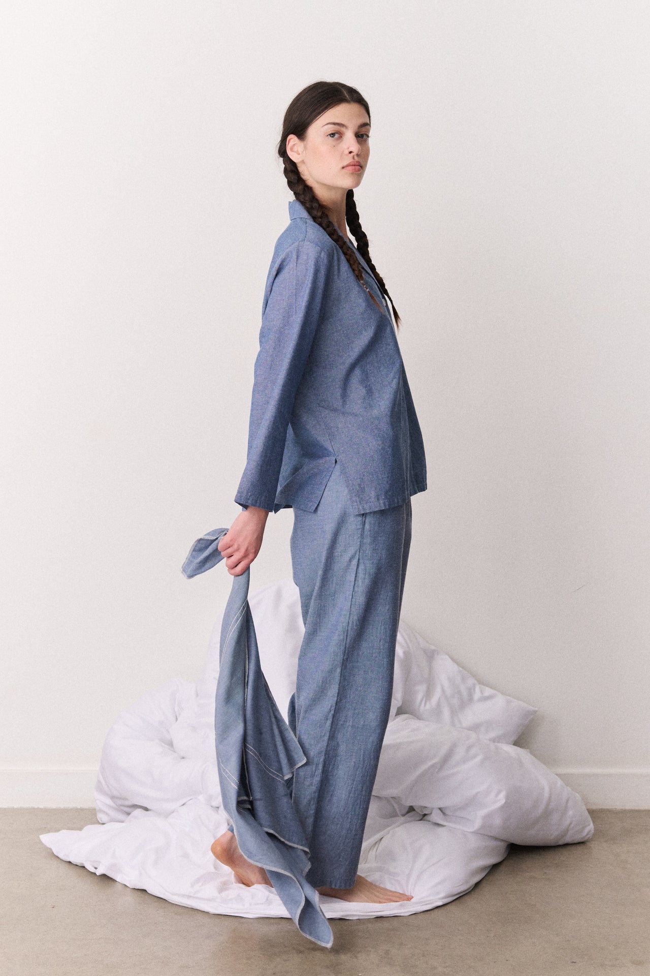 Womens 402 Long Set Chambray Blue