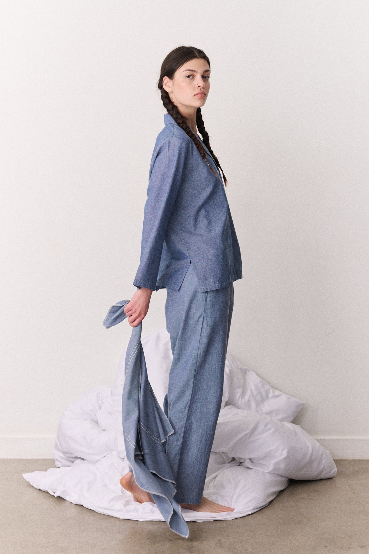 Womens 402 Long Set Chambray Blue