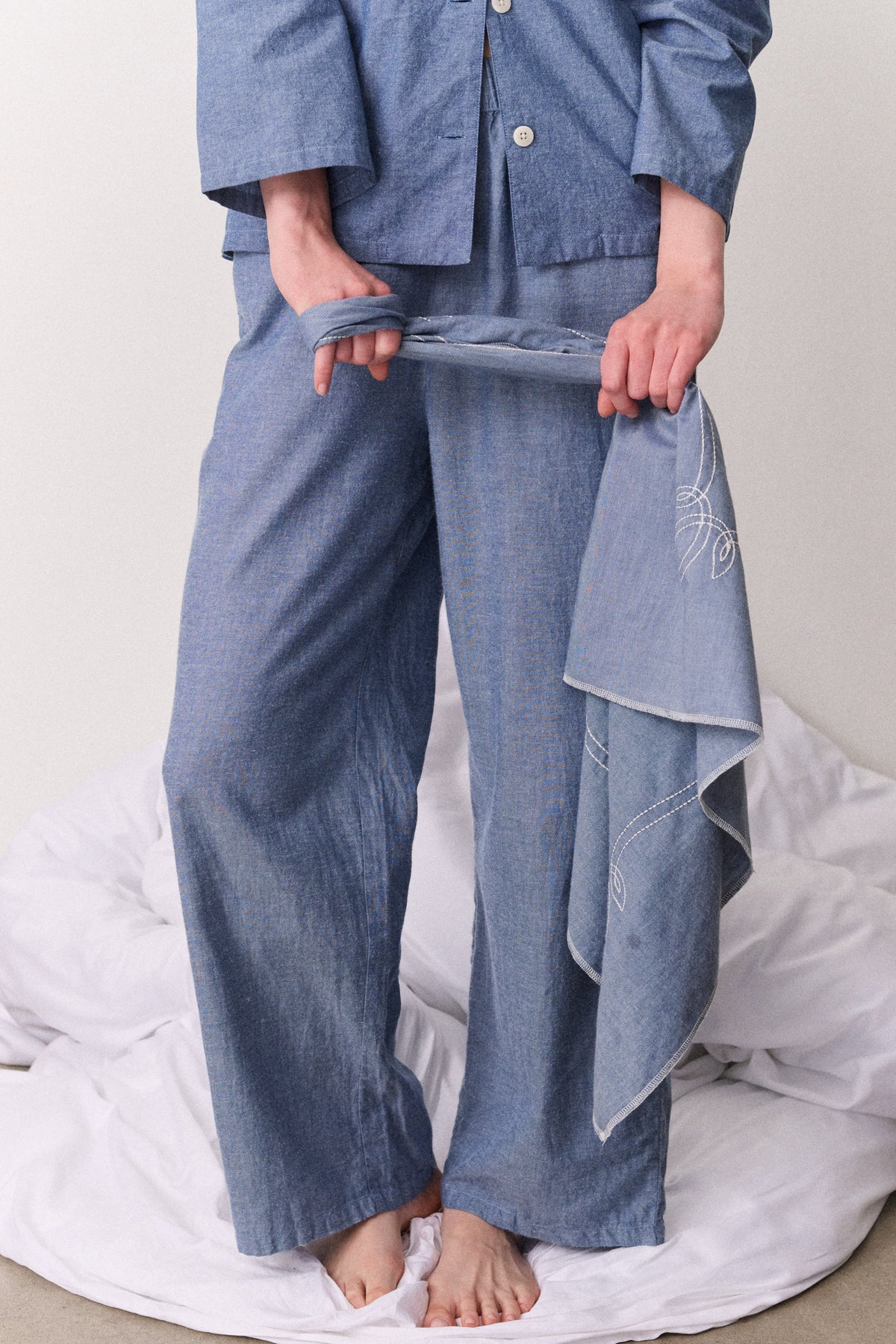 Womens 402 Long Set Chambray Blue