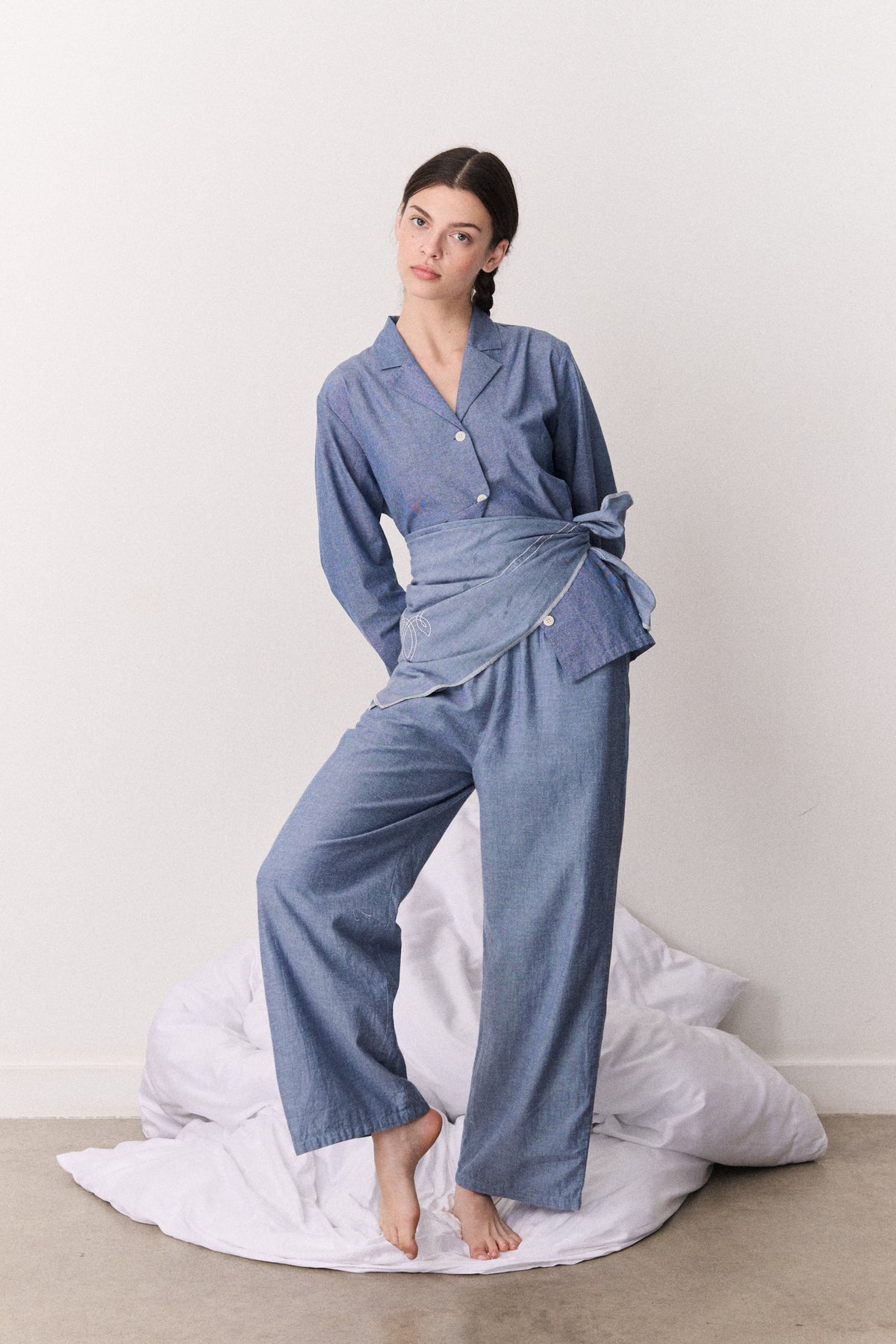 Womens 402 Long Set Chambray Blue