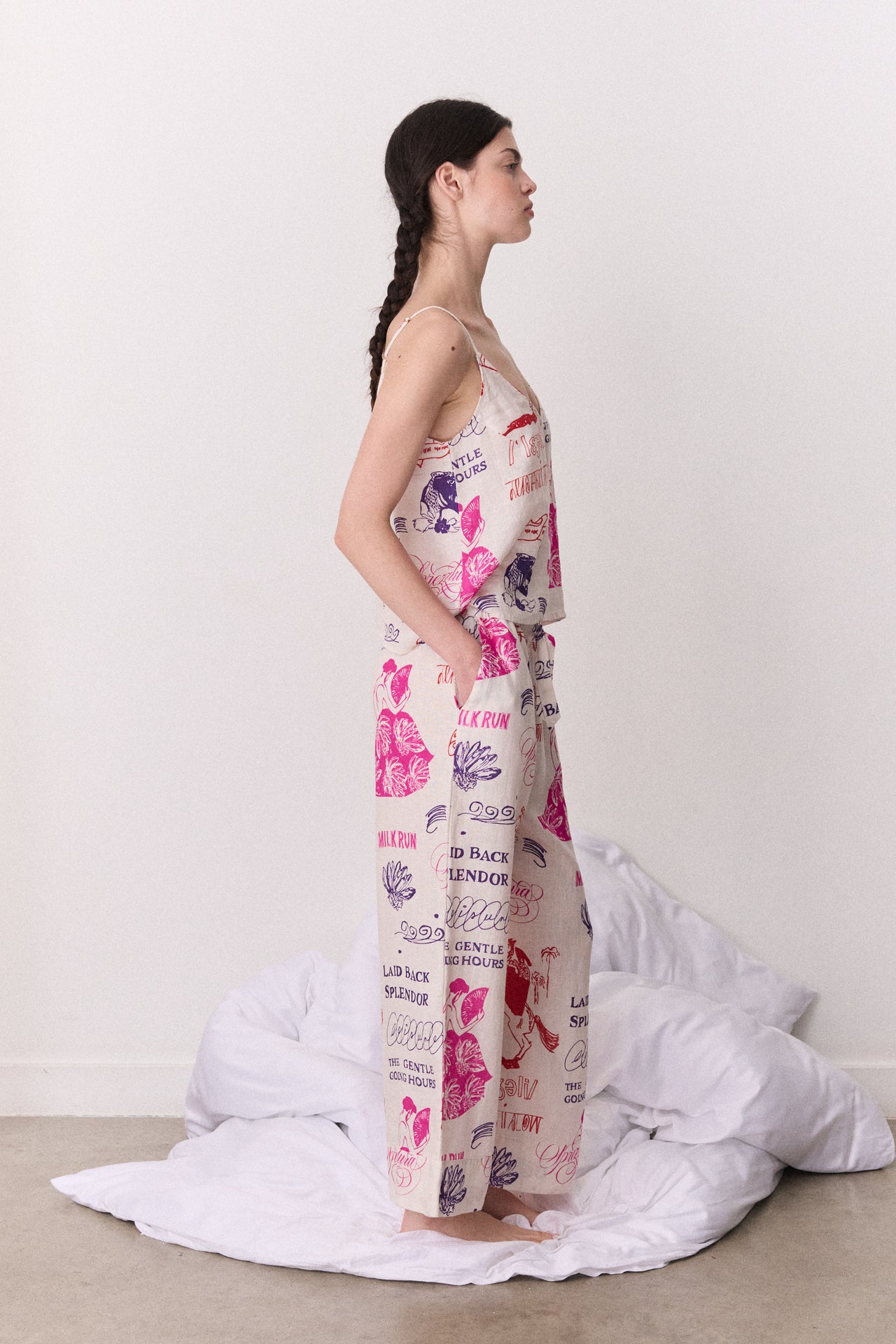 Cami & Wide Leg Sprezzatura Linen Multi