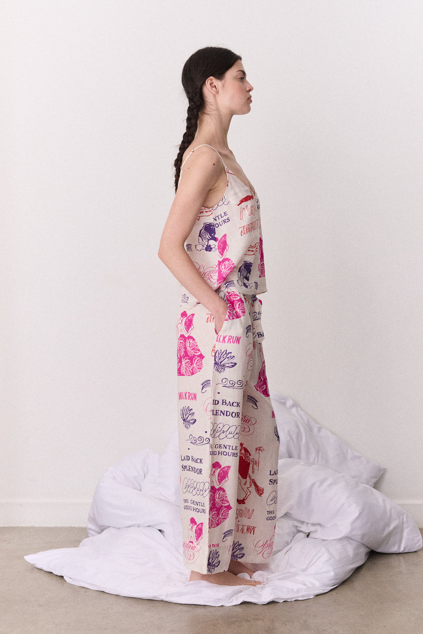 Cami &amp; Wide Leg Sprezzatura Linen Multi