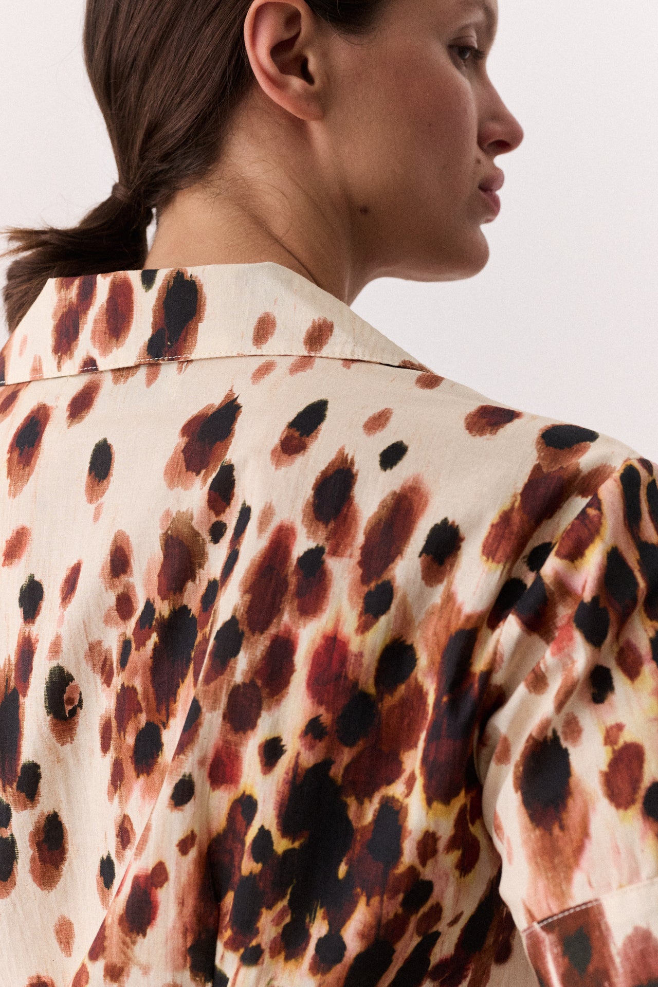 Short Sleeve Set Leopard Brown